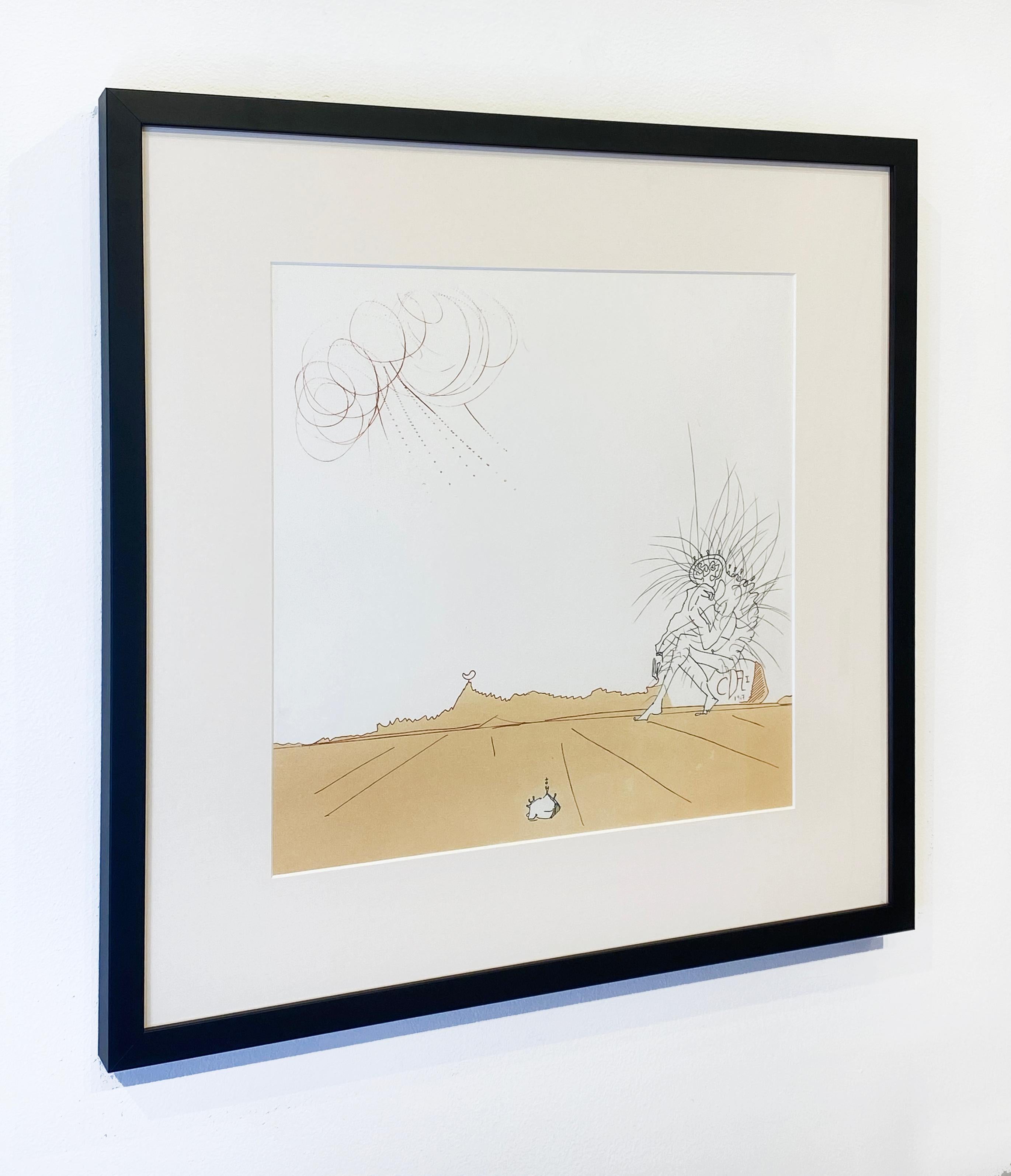 Artist:  Dali, Salvador
Title:  Meditation Orogenique from Pansy
Series:  Neuf Paysages
Date:  1980
Medium:  Aquatint and photogravures with black drypoint remarques
Framed Dimensions:  22.5