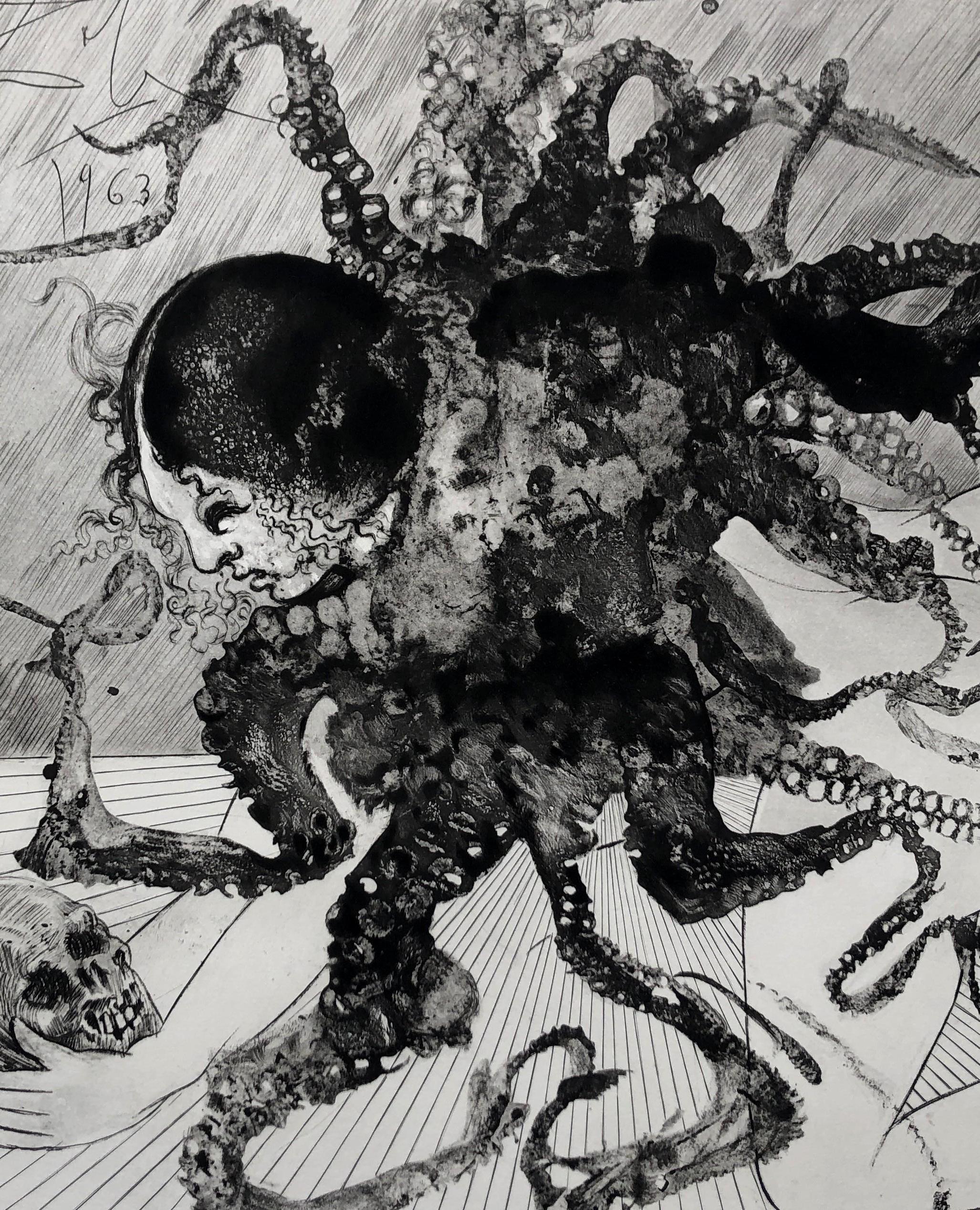 Medusa - Original Etching Handsigned - Mythology - 150 copies - Surrealist Print by Salvador Dalí