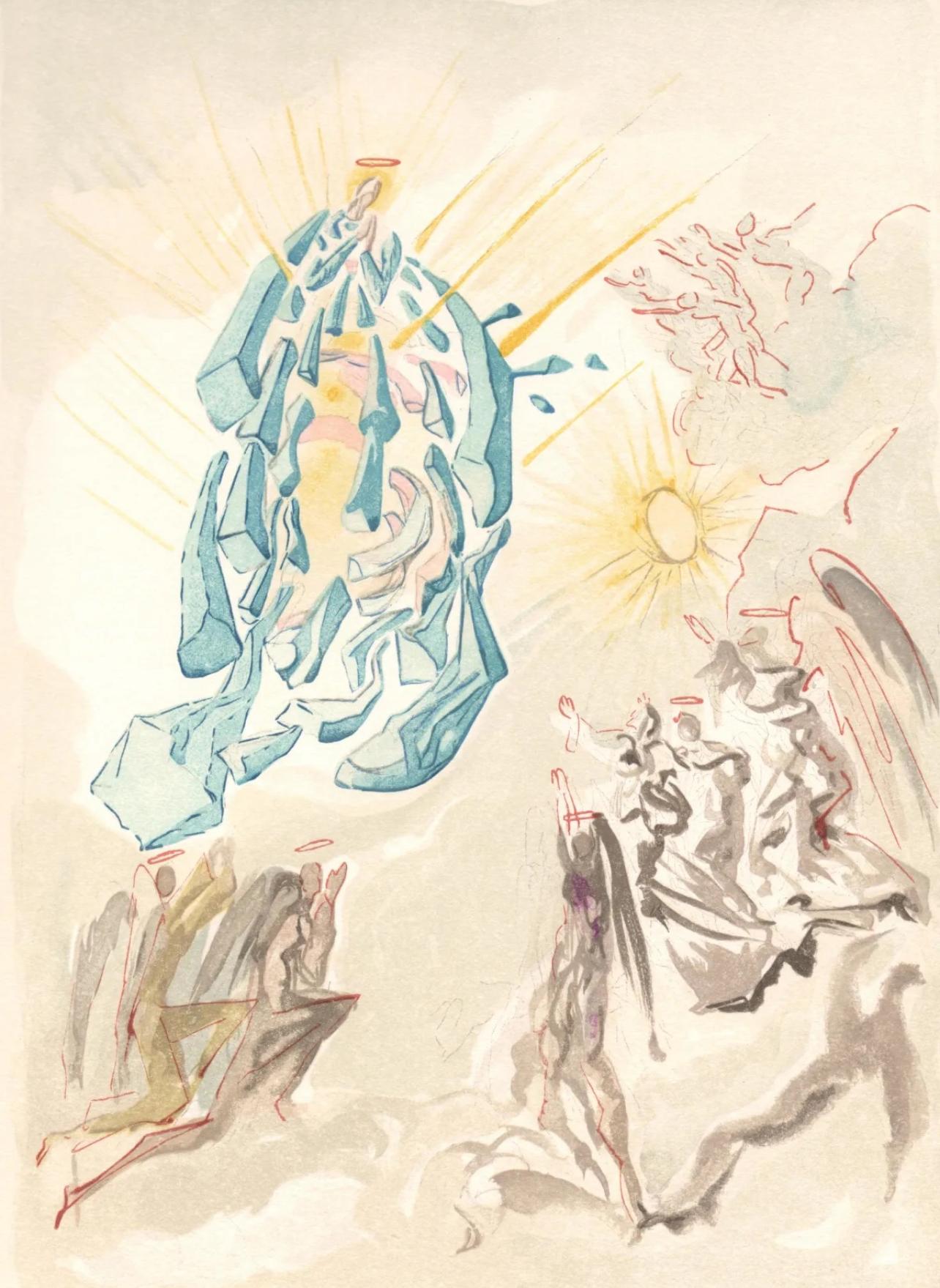 Artist: Salvador Dali (1904-1989)
Year: 1963
Medium: Wood engraving in colors on Rives BFK paper
Inscription: Unsigned and unnumbered, as issued
Edition: 4765 in French; 3188 in Italian, plus proofs
Catalogue Raisonne Reference: Michler & Löpsinger