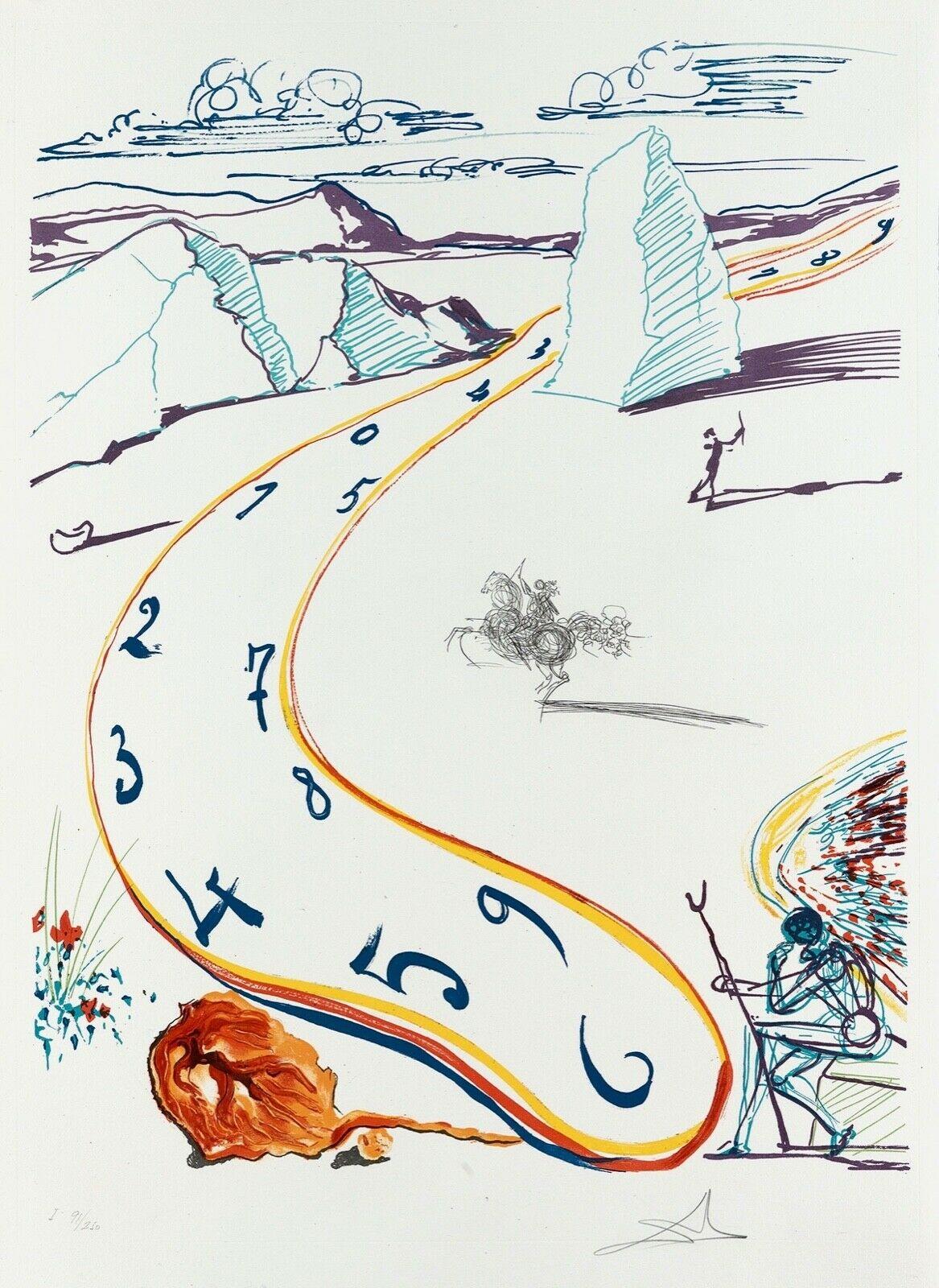 Salvador Dalí Figurative Print - Melting Space-Time, Limited Edition Lithograph, Salvador Dali