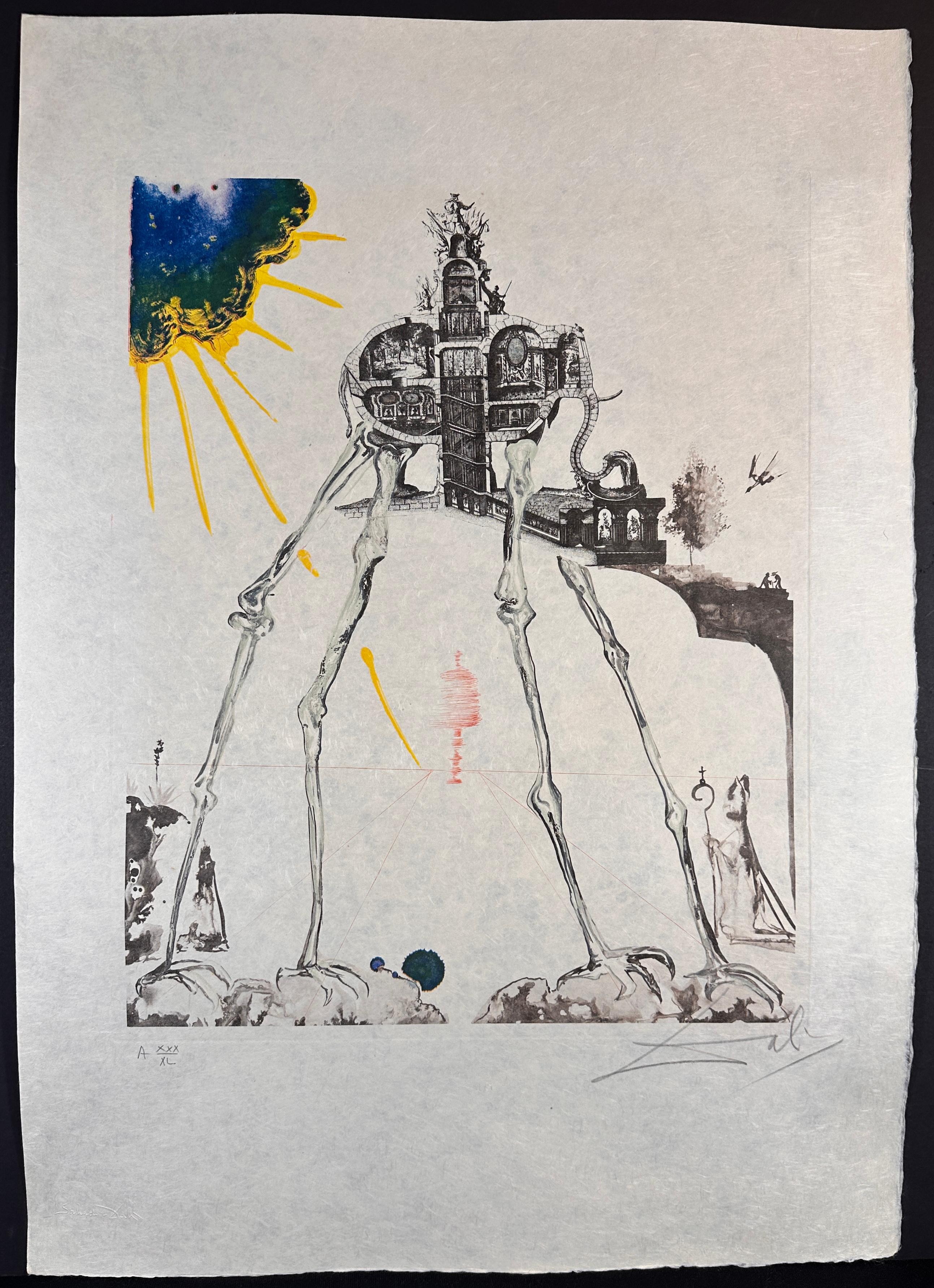 Salvador Dalí Animal Print - Memories of Surrealism Space Elephant