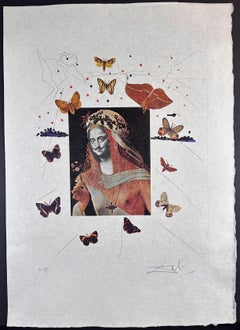 Recuerdos del Surrealismo Retrato surrealista de Dalí rodeado de mariposas