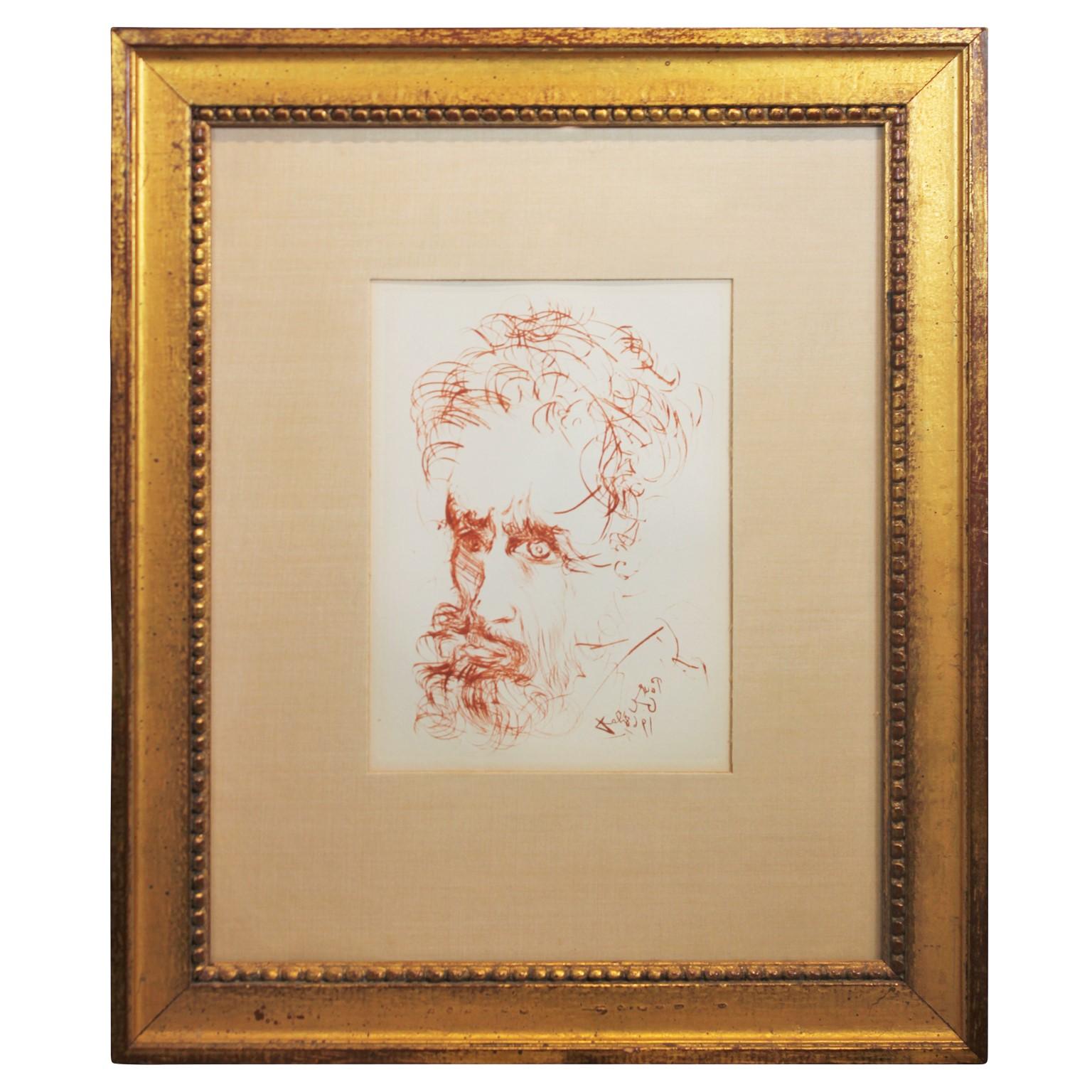 Salvador Dalí Portrait Print - "Michelangelo" Re-print for The Collectors Guild