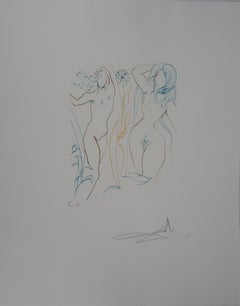 Milton, Lost Paradise : Adam and Eve - Original Hand Signed Etching, 1974