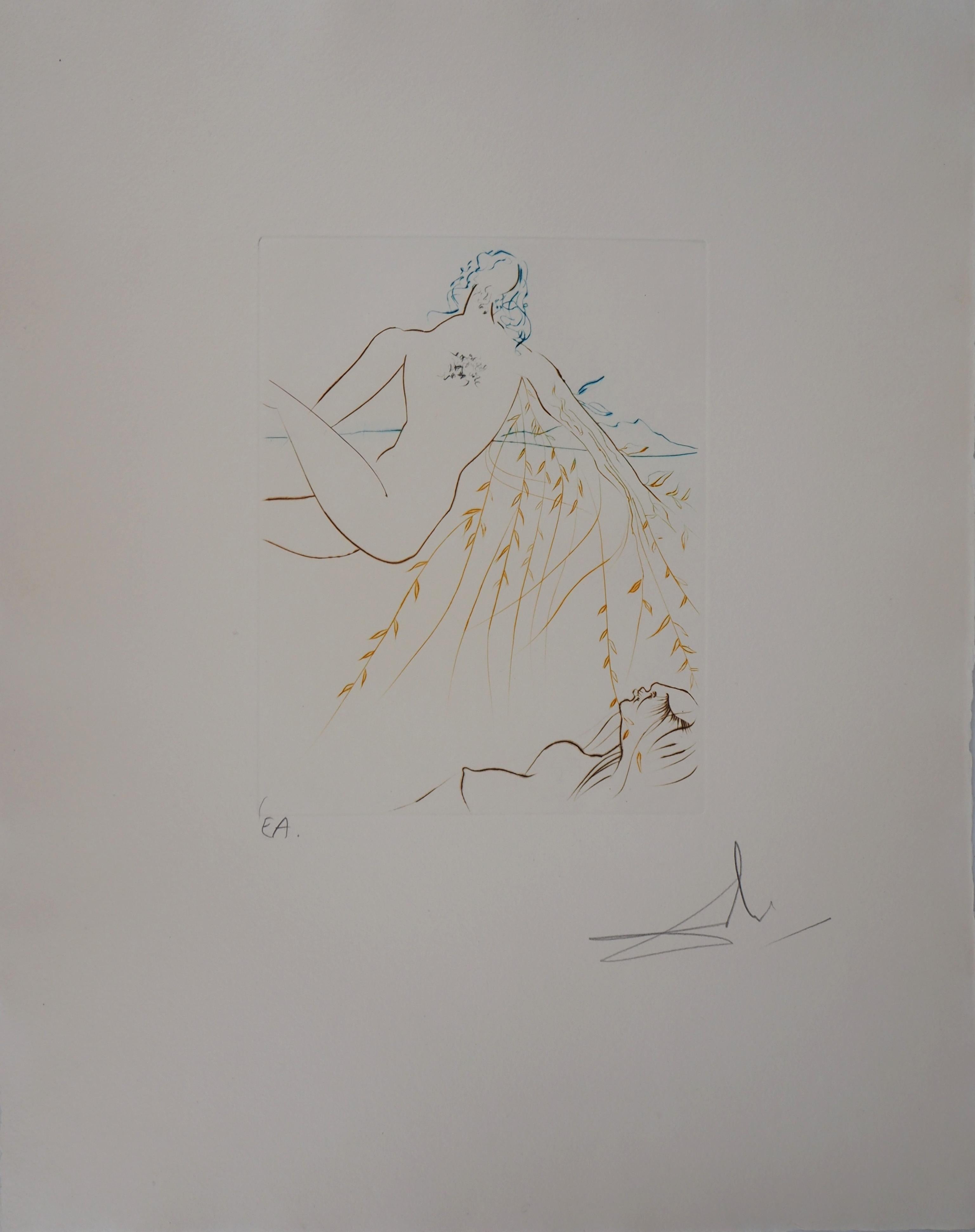 Salvador Dalí Figurative Print - Milton, Lost Paradise : The Amorous Sleep - Original Hand Signed Etching, 1974