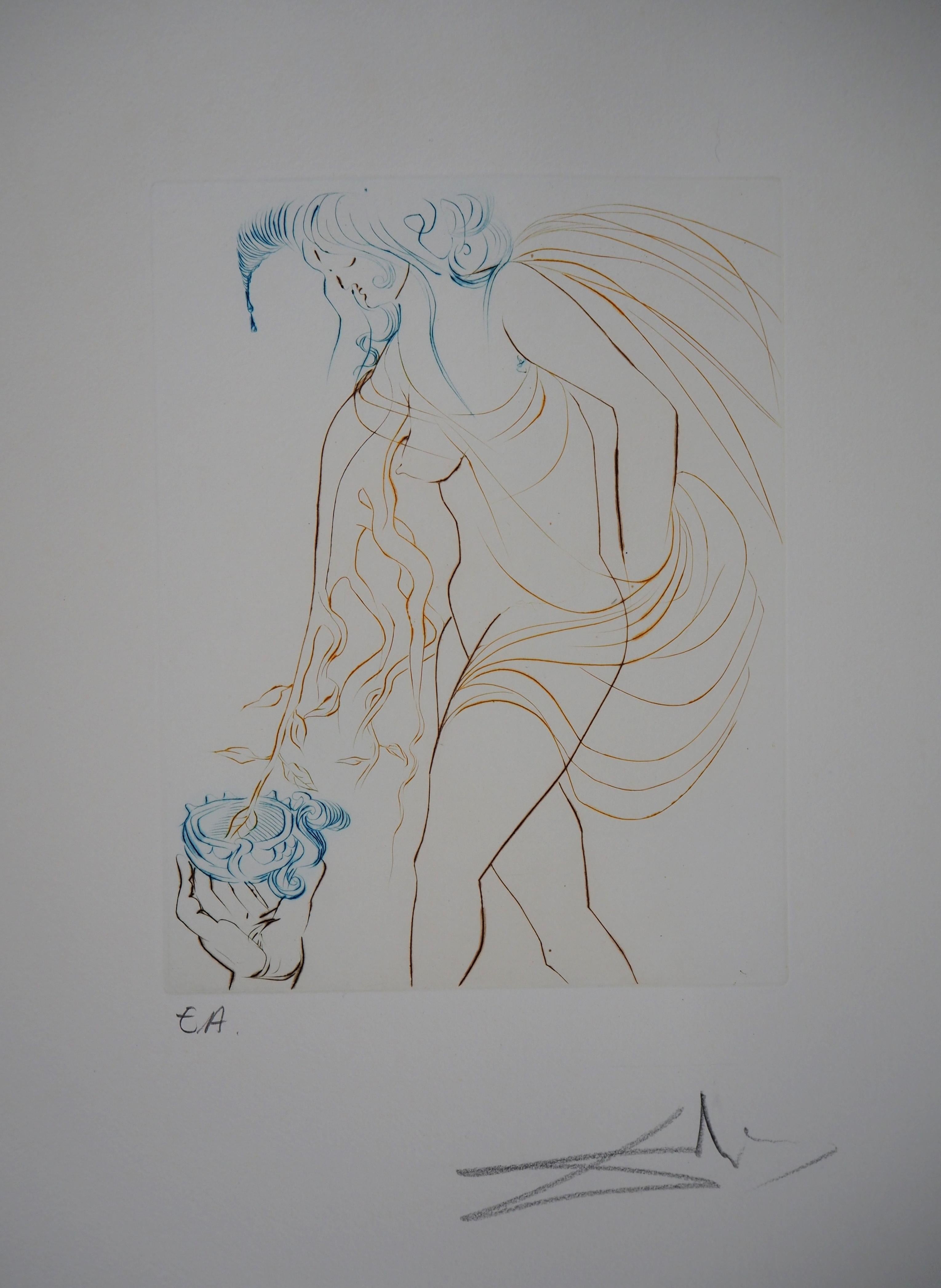 Milton, Paradiso perduto: La coppa offerta - Acquaforte originale firmata a mano, 1974 - Print Surrealismo di Salvador Dalí