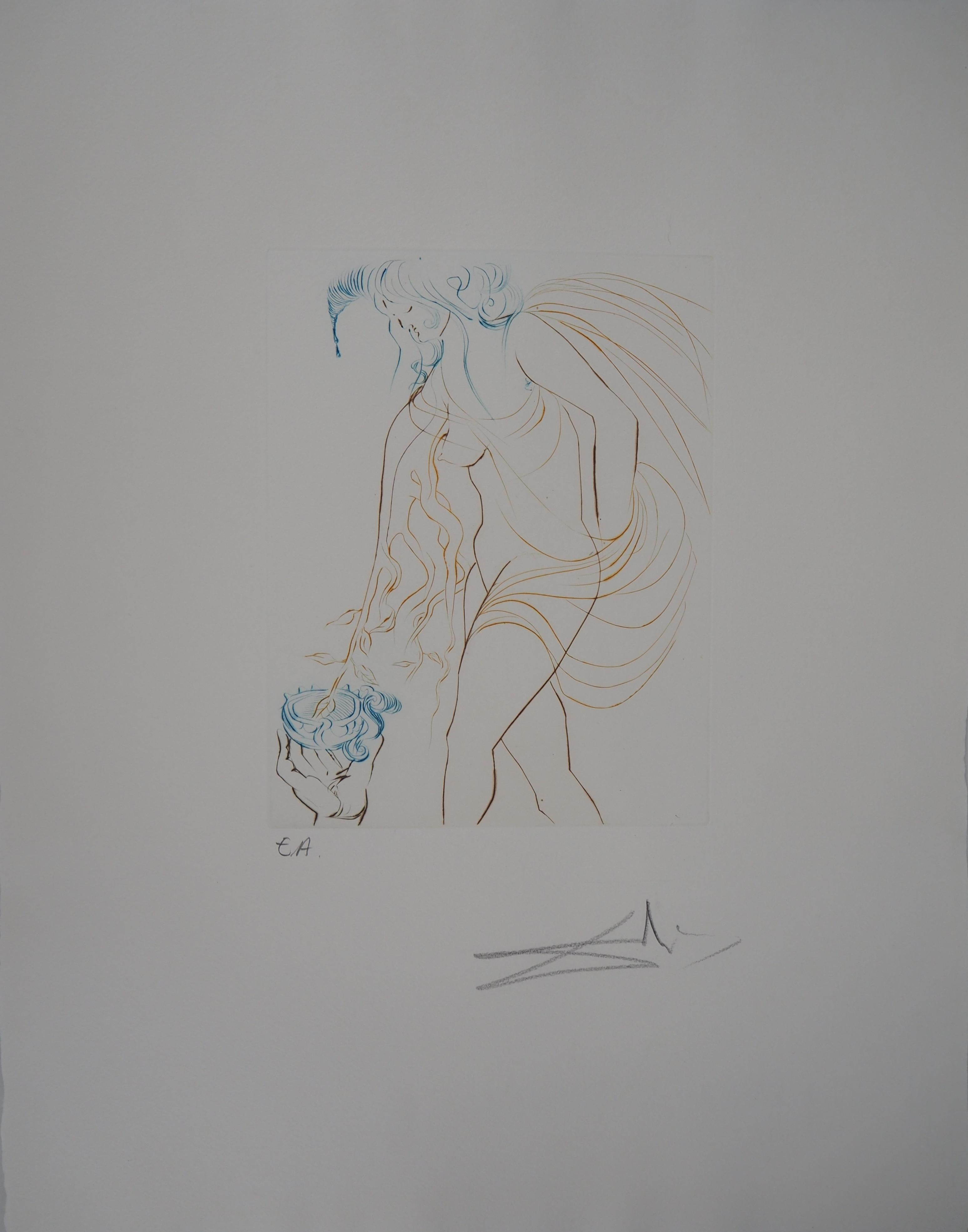 Salvador Dalí Figurative Print - Milton, Lost Paradise : The Cup Offered - Original Hand Signed Etching, 1974
