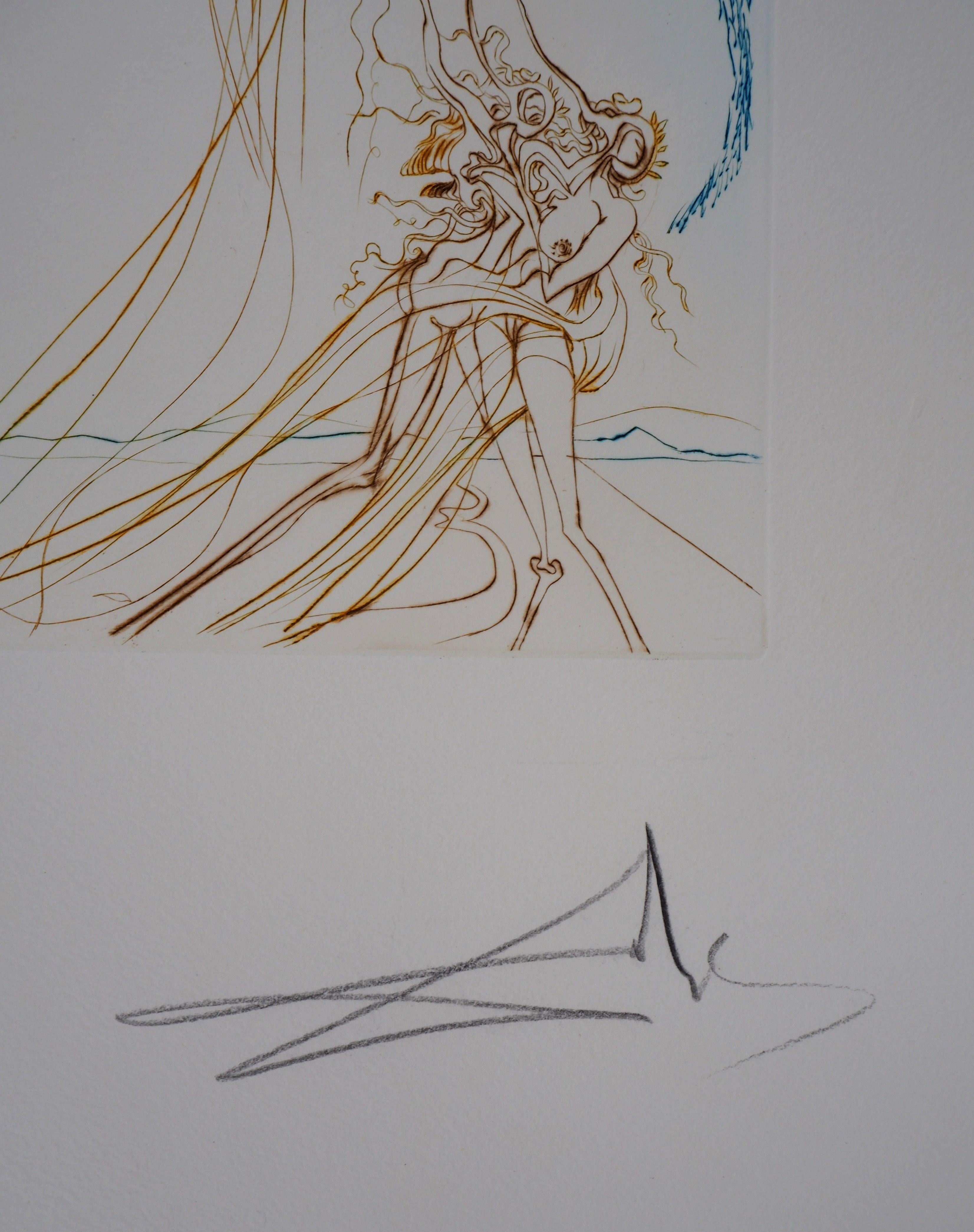 Milton, Lost Paradise : The Temptation - Original Hand Signed Etching, 1974 - Print by Salvador Dalí