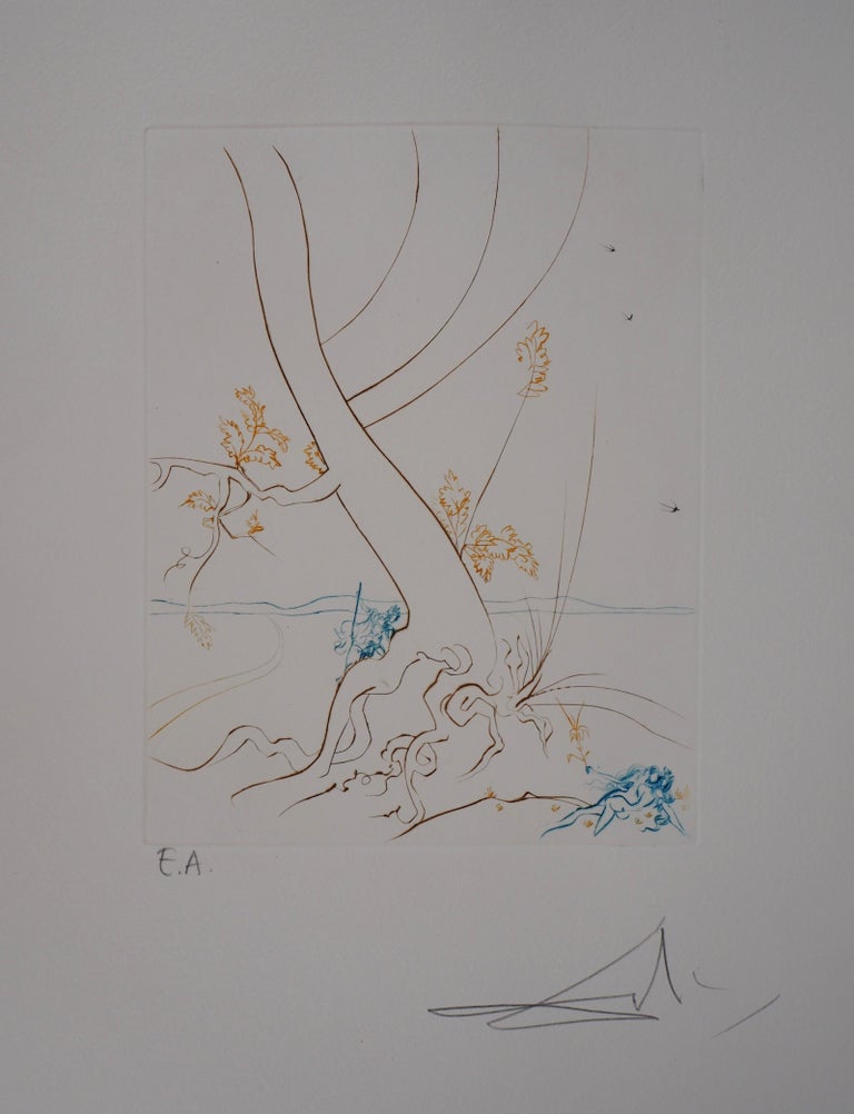 Milton, Lost Paradise : The Tree of Knowledge - Original Hand Signed Etching - Surrealist Print by Salvador Dalí