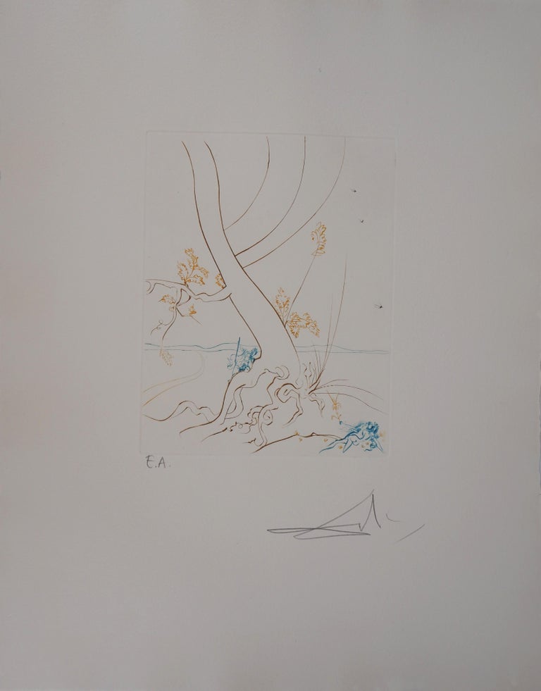 Salvador Dalí Figurative Print - Milton, Lost Paradise : The Tree of Knowledge - Original Hand Signed Etching