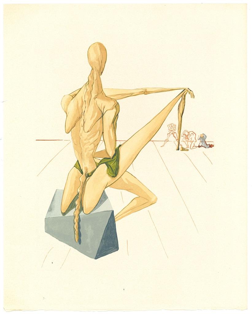 Salvador Dalí Figurative Print - Minos - Woodcut print attr. to S. Dalì - 1963