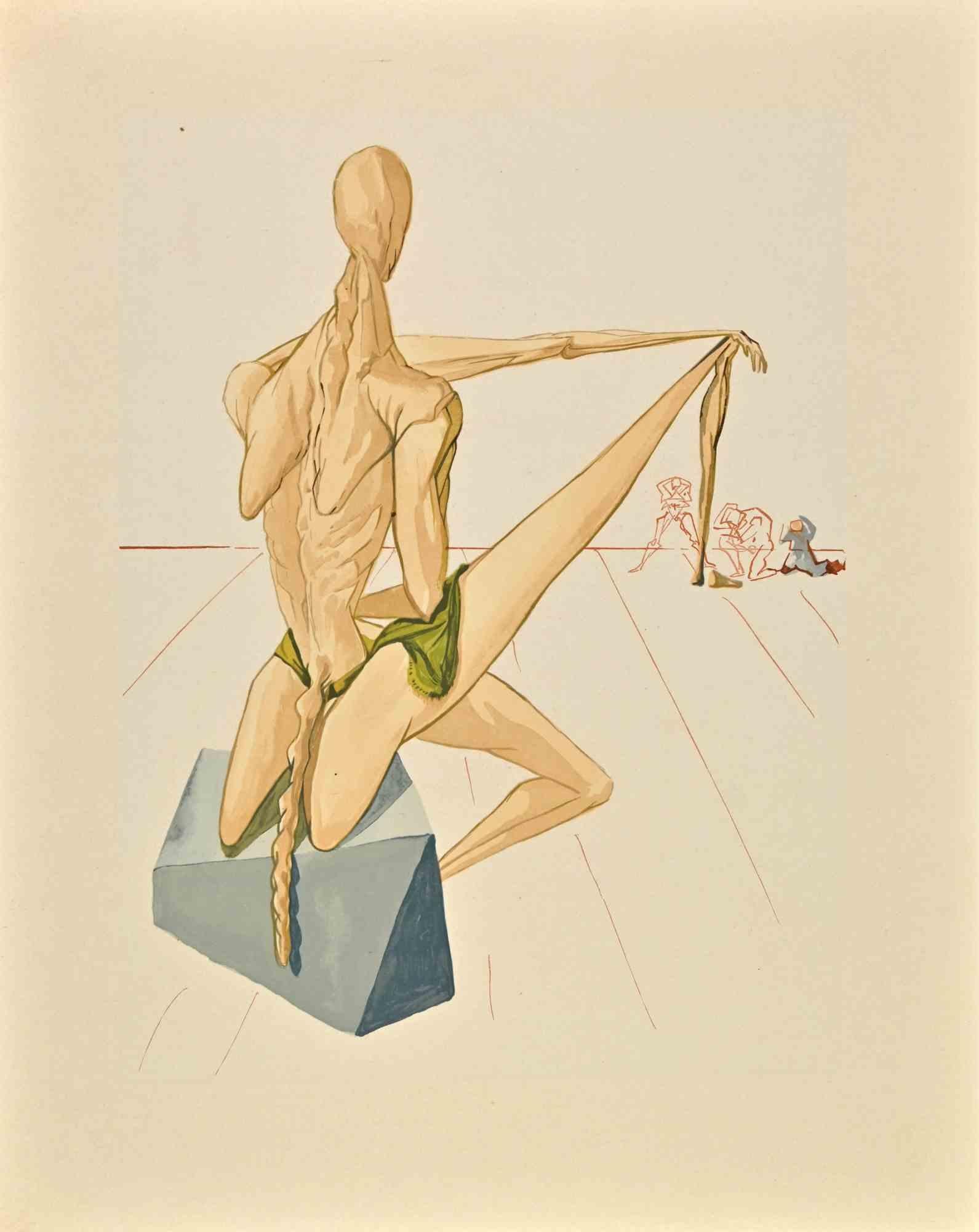 Salvador Dalí Figurative Print - Minos - Woodcut Print - 1963
