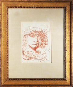 Modern Rembrandt Artist Portrait Original Etching for the Collector’s Guild