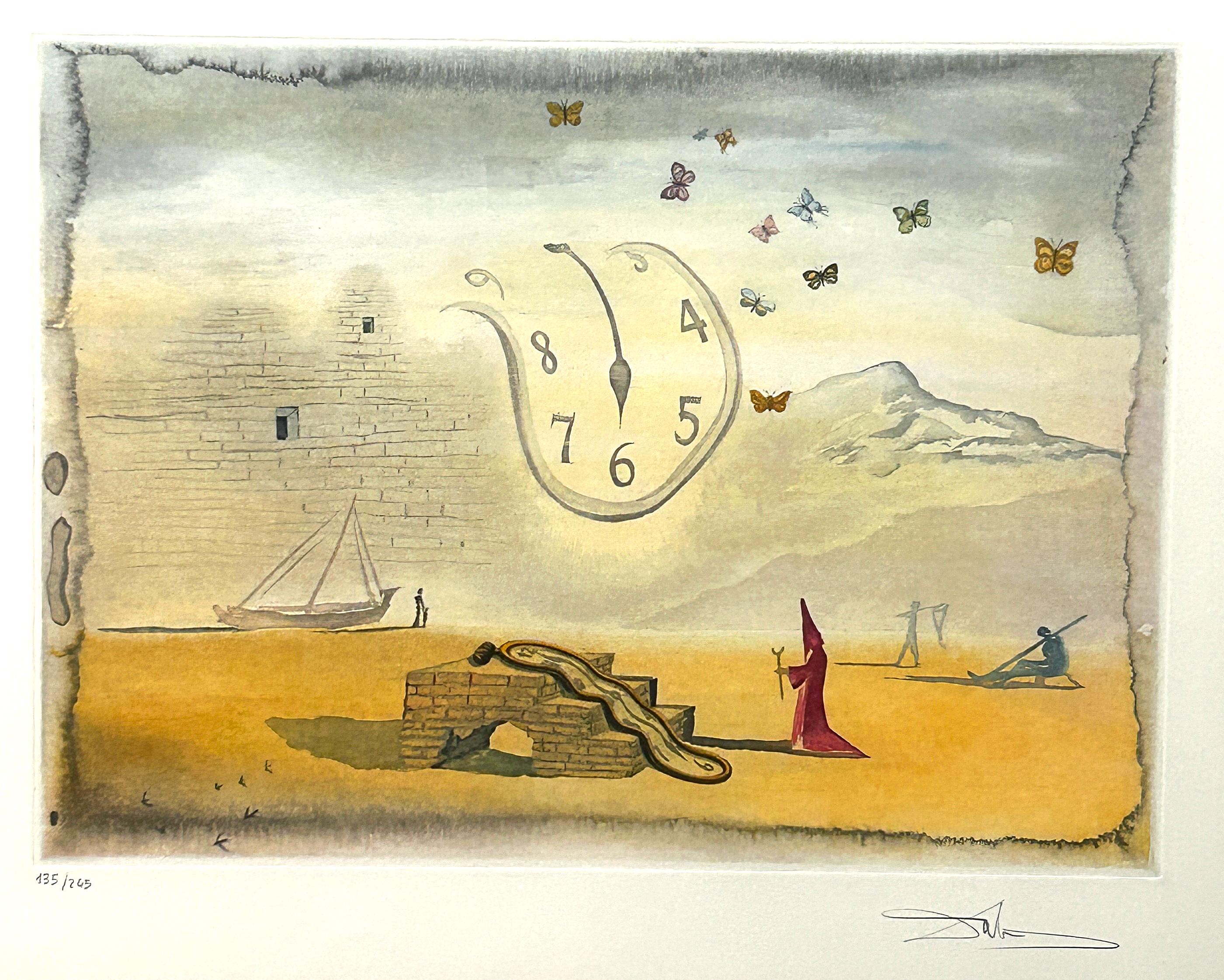 Montre Molles et les Papillons - Beige Figurative Print par Salvador Dalí