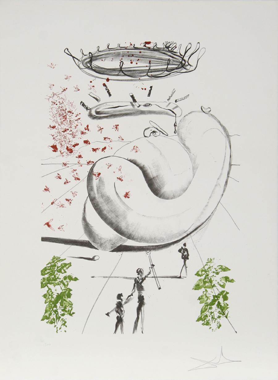 Salvador Dalí Figurative Print - Moscas from the Colibri Suite, Lithograph by Salvador Dali