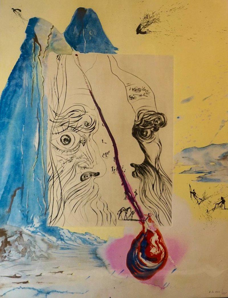 Salvador Dalí Print – Moses und Monotheismus Das Blau des Blutes des Blutes 