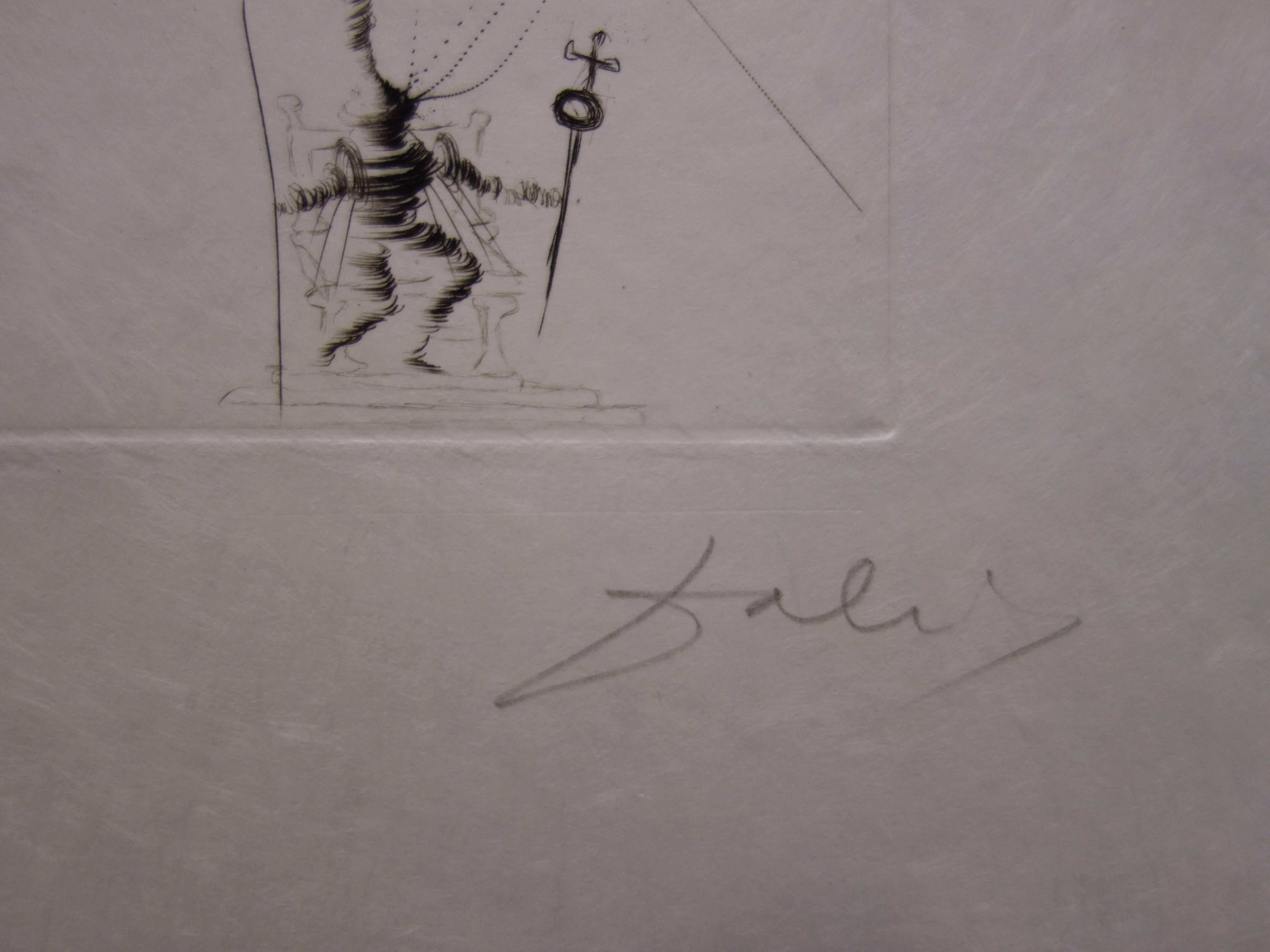 Much Ado über Shakespeare: Henry III. – Original  Ätzung signiert – Print von Salvador Dalí