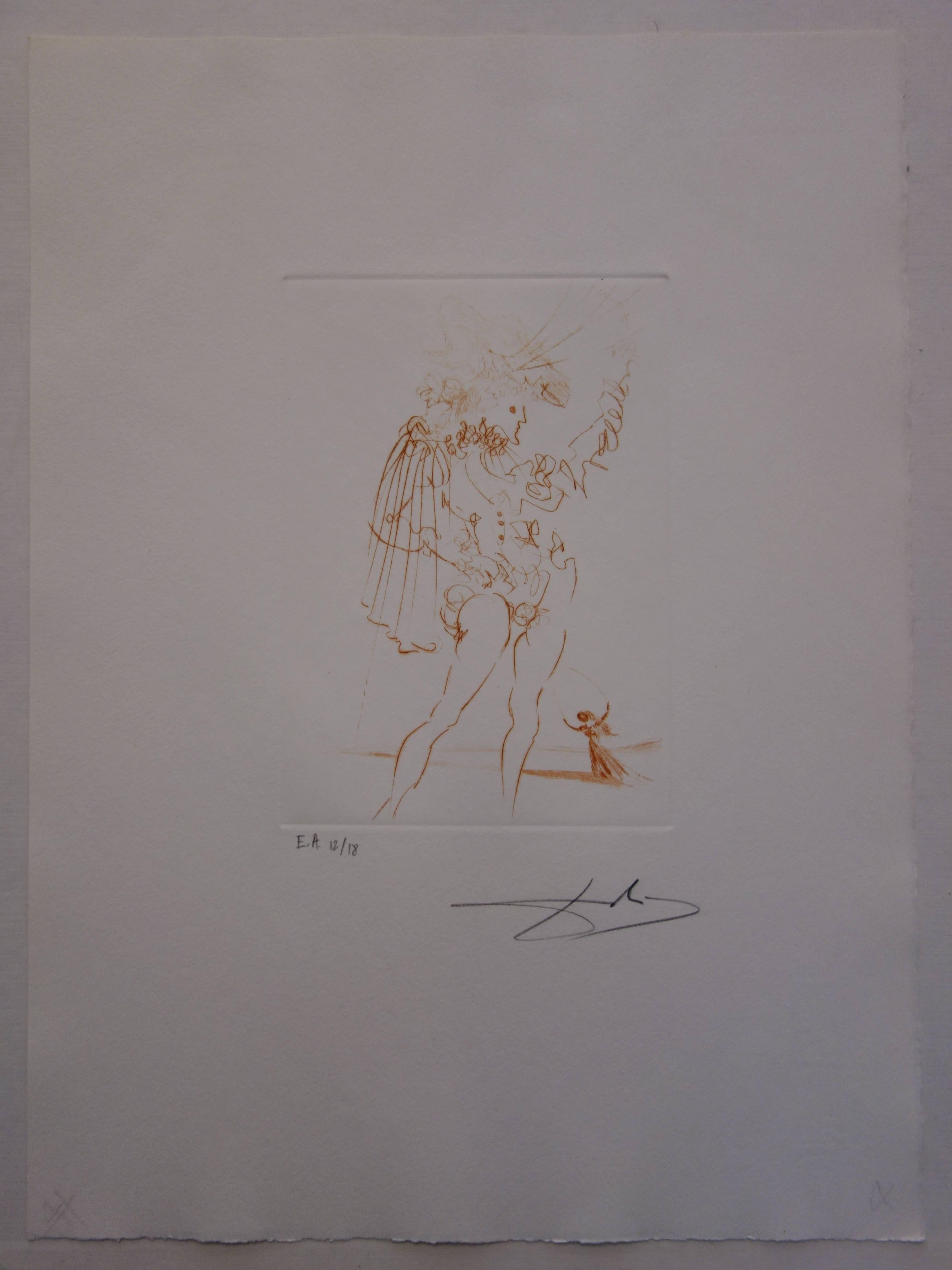Much Ado About Shakespeare : Measure for Measure - Original  Signed Etching - Surrealist Print by Salvador Dalí