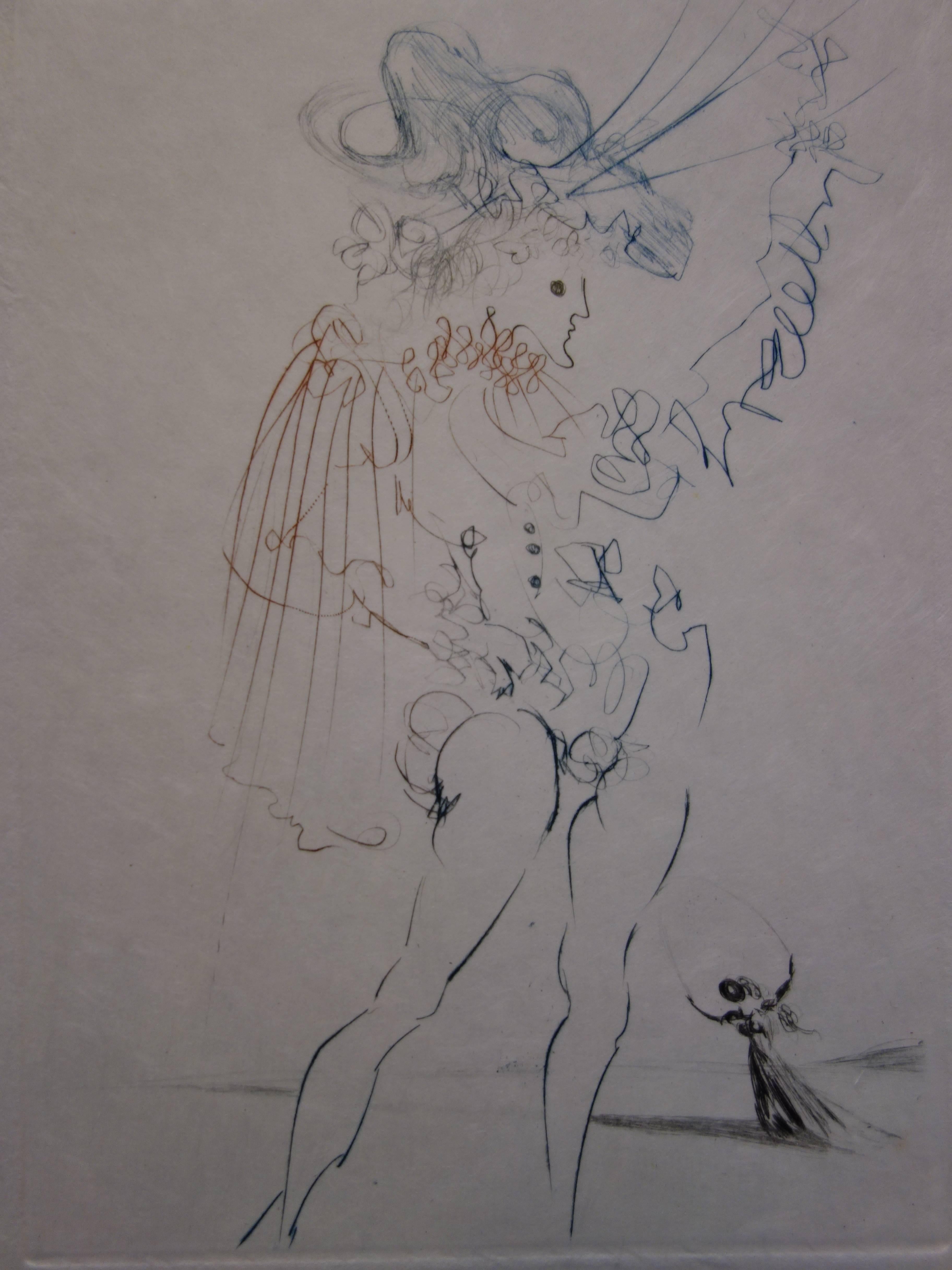 Much Ado About Shakespeare : Measure for Measure - Original  Signed Etching - Gray Figurative Print by Salvador Dalí