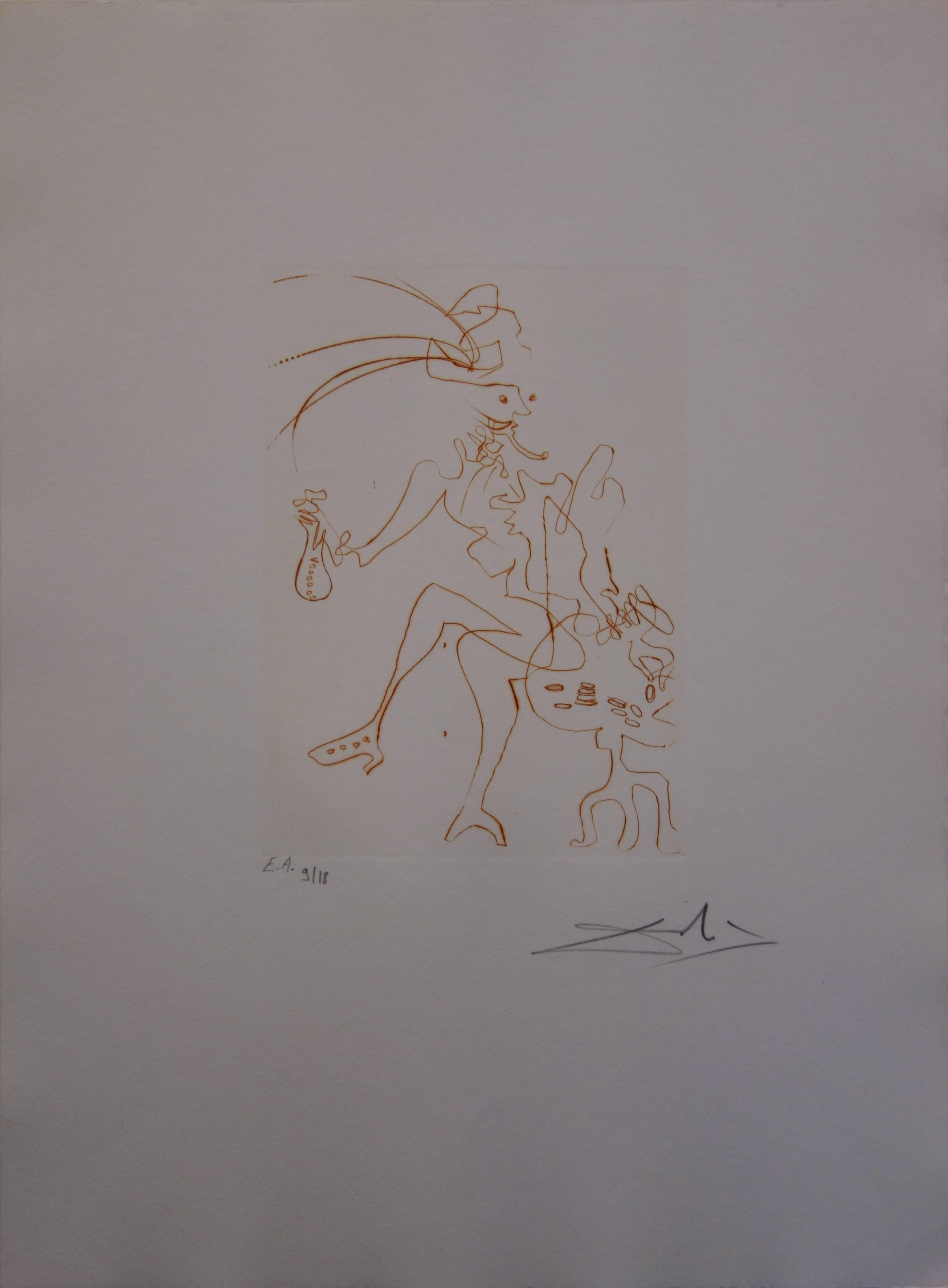 Much Ado über Shakespeare: Kaufmann von Venedig – Original  Ätzung signiert (Surrealismus), Print, von Salvador Dalí
