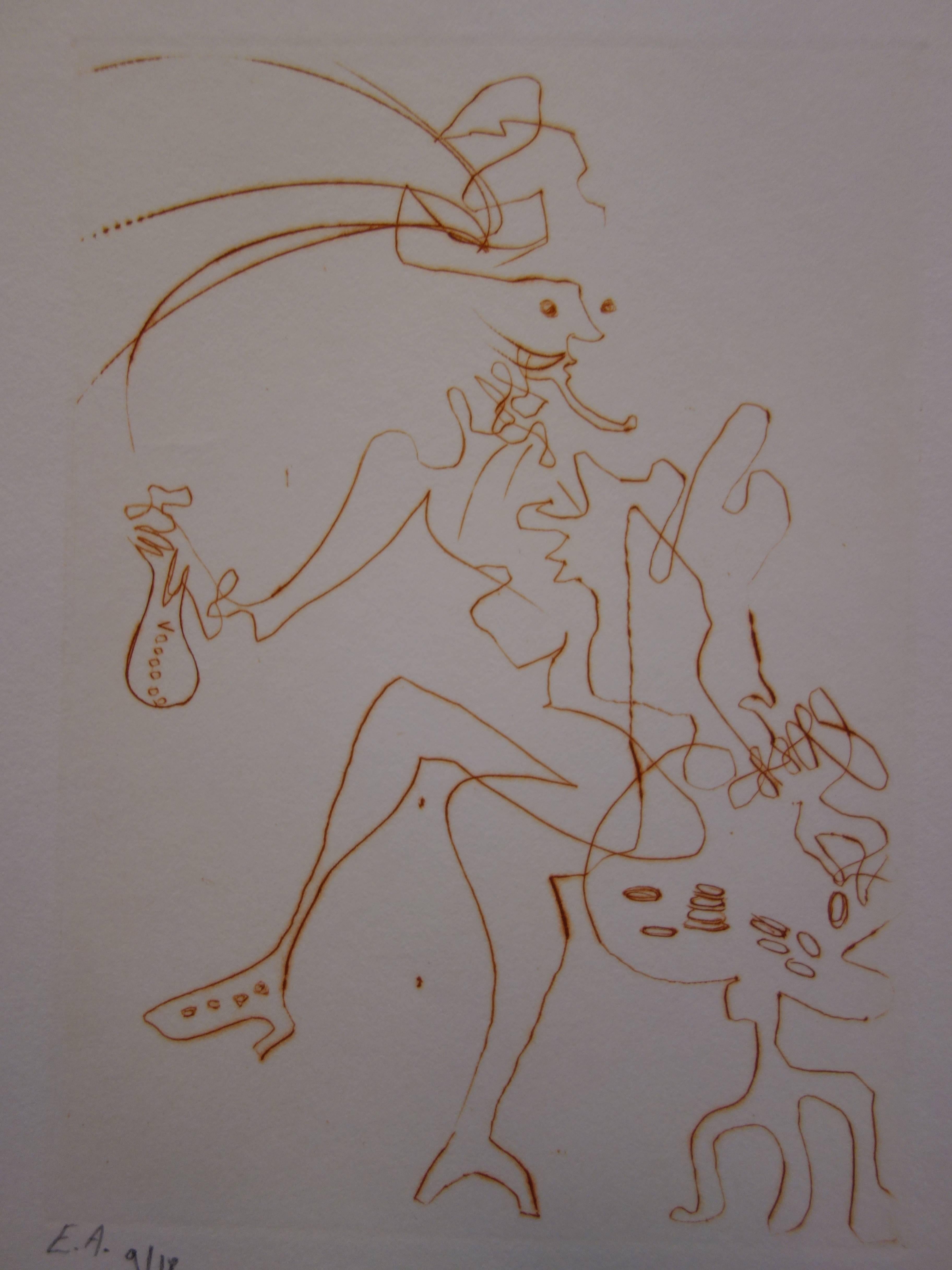 Much Ado über Shakespeare: Kaufmann von Venedig – Original  Ätzung signiert (Grau), Figurative Print, von Salvador Dalí