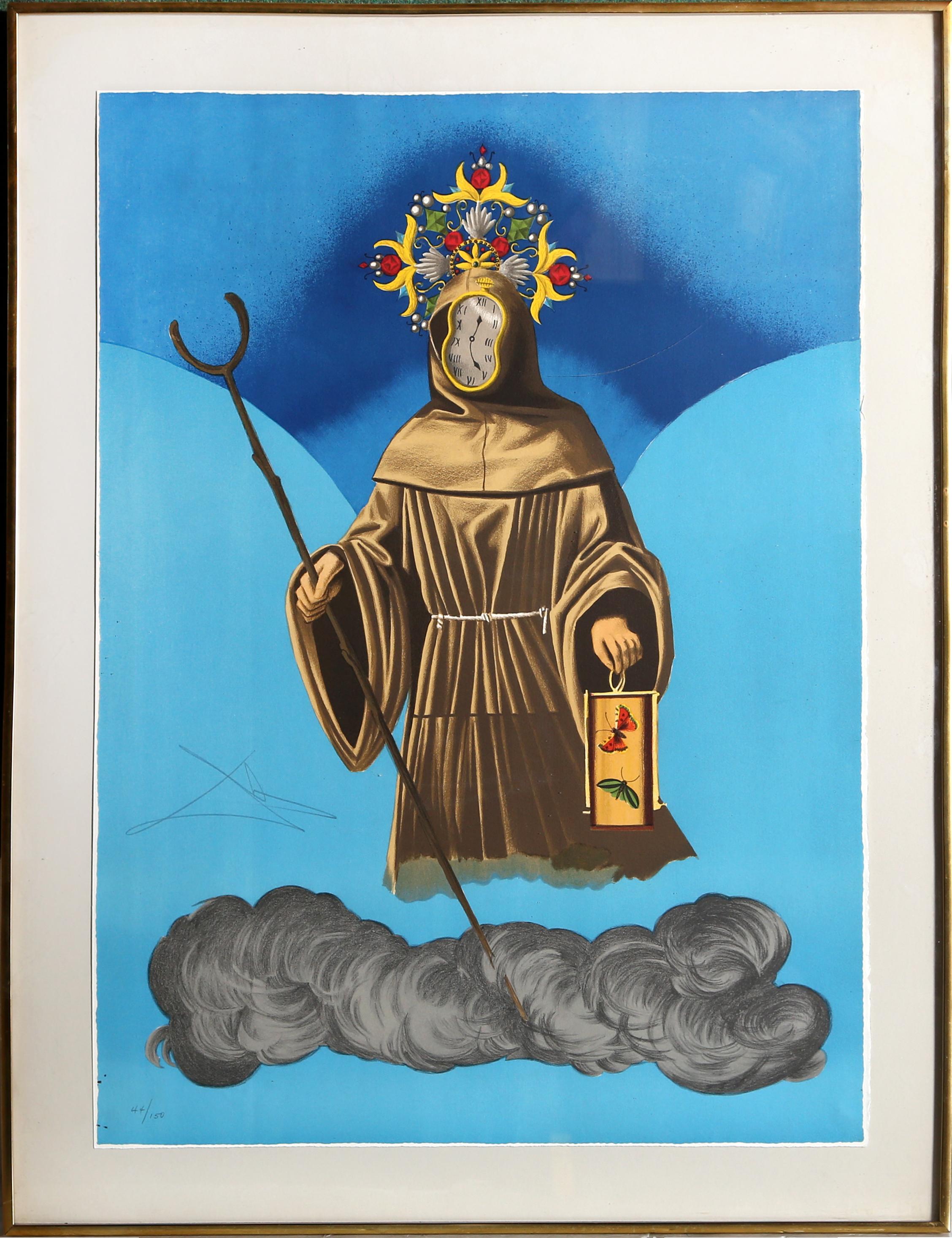 Salvador Dalí Figurative Print - Mystery of Sleep (The Hermit) from Visions Surrealiste