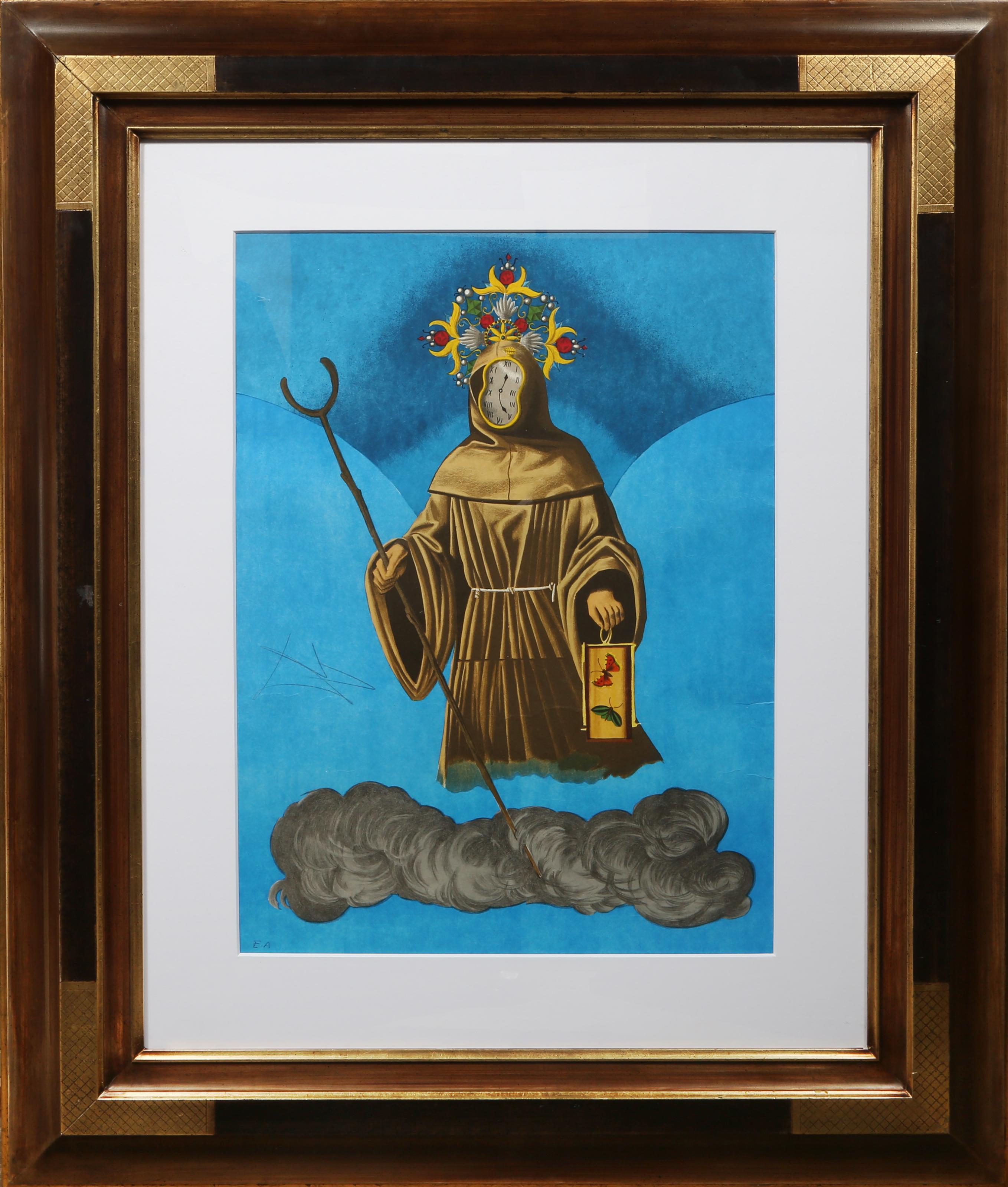 Salvador Dalí Figurative Print - Mystery of Sleep (The Hermit), Signed Surrealist Lithograph by Salvador Dali