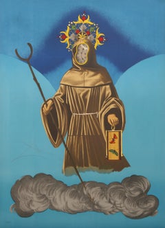 Misterio del sueño (El ermitaño), litografía surrealista firmada por Salvador Dalí