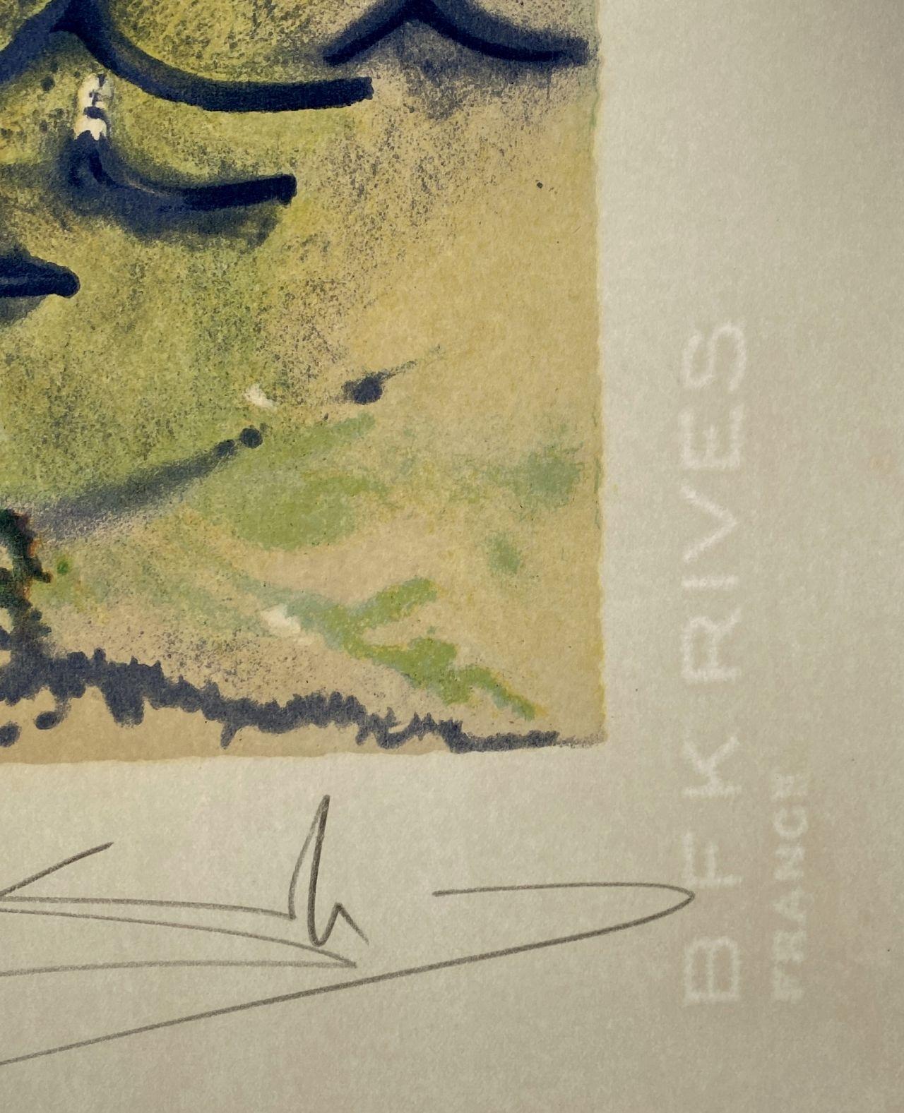Salvador DALI
Neptune

Original lithograph, 1972
Handsigned in pencil by the artist
Annotated EA (épreuve d'artiste / artist proof)
Edition of 250 copies numbered + few EA
On BFK Rives vellum, size 65 x 50 cm (c. 25,6 x 19,7 inch)
Very good