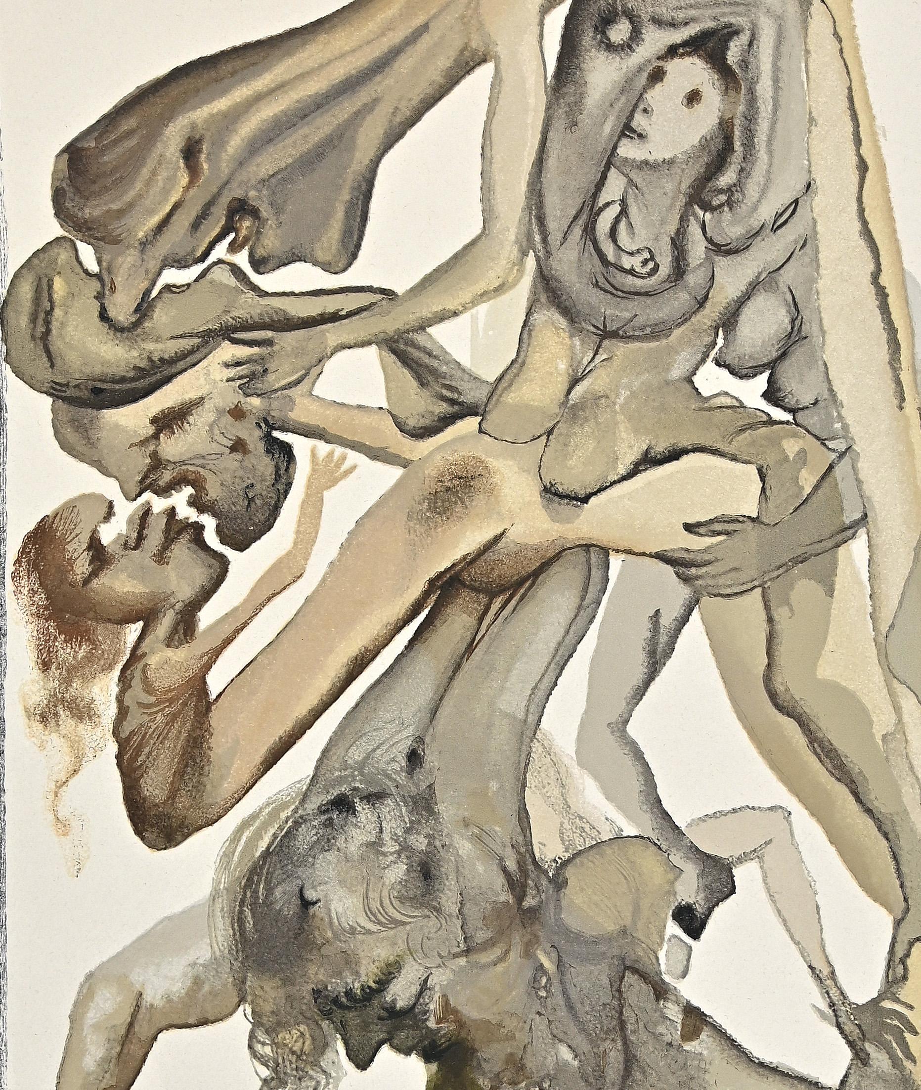 News of the Limbos - Original Woodcut attr. to Salvador Dalì - 1963 - Print by Salvador Dalí