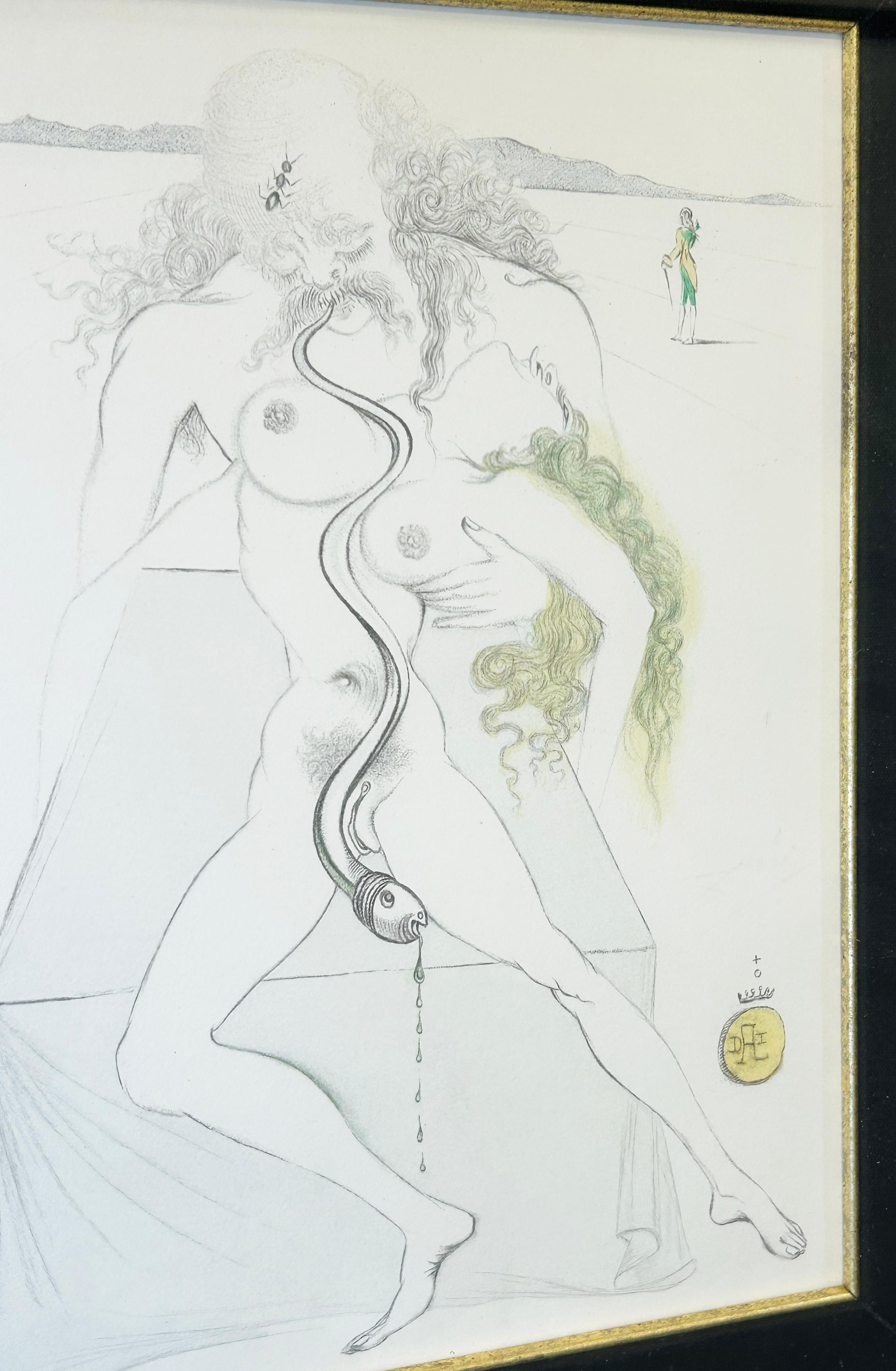 Couple nu, grand serpent en vente 2