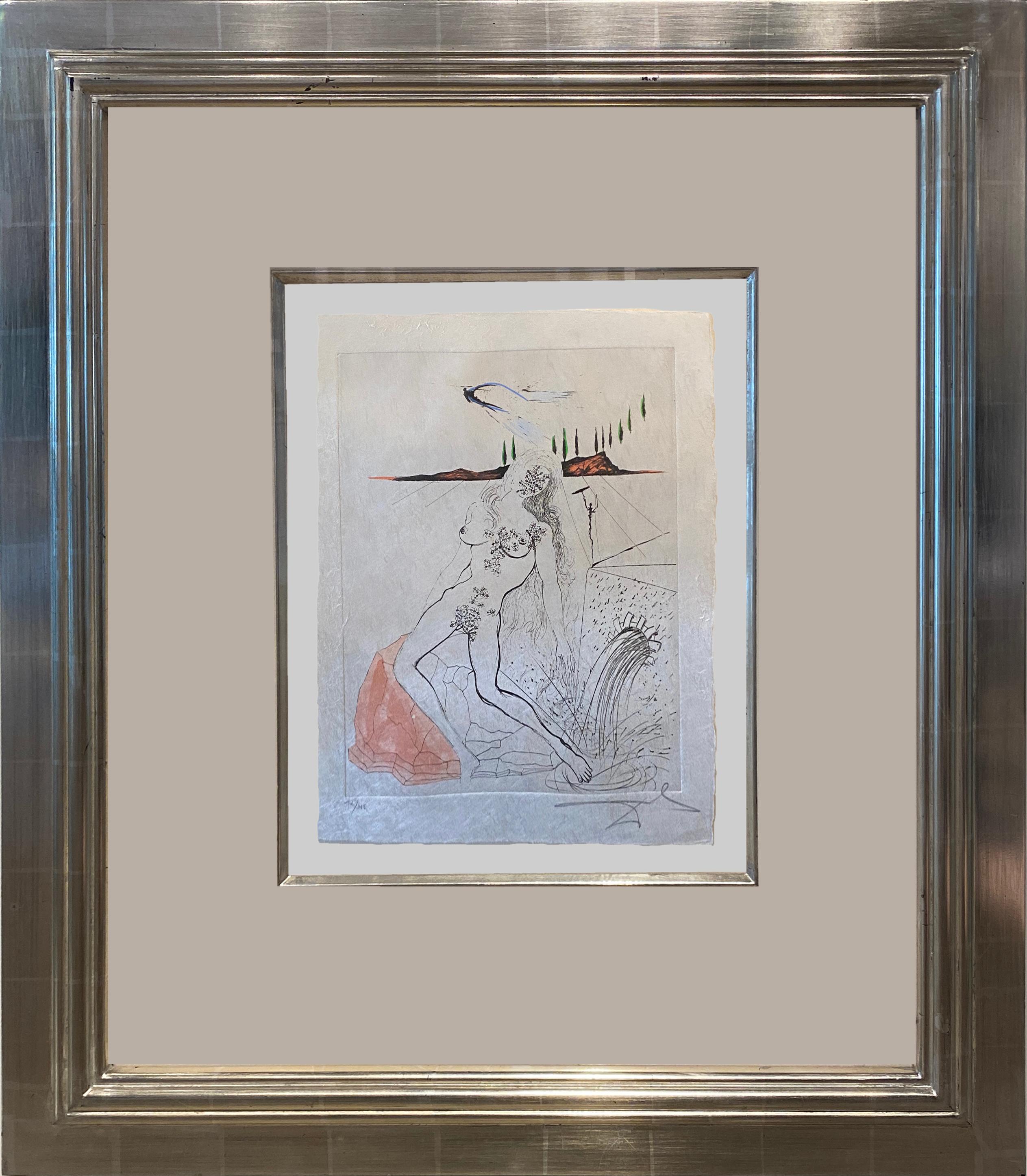 Salvador Dalí Nude Print - 'Nude Female in Repose' by Salvador Dali, Original Etching 