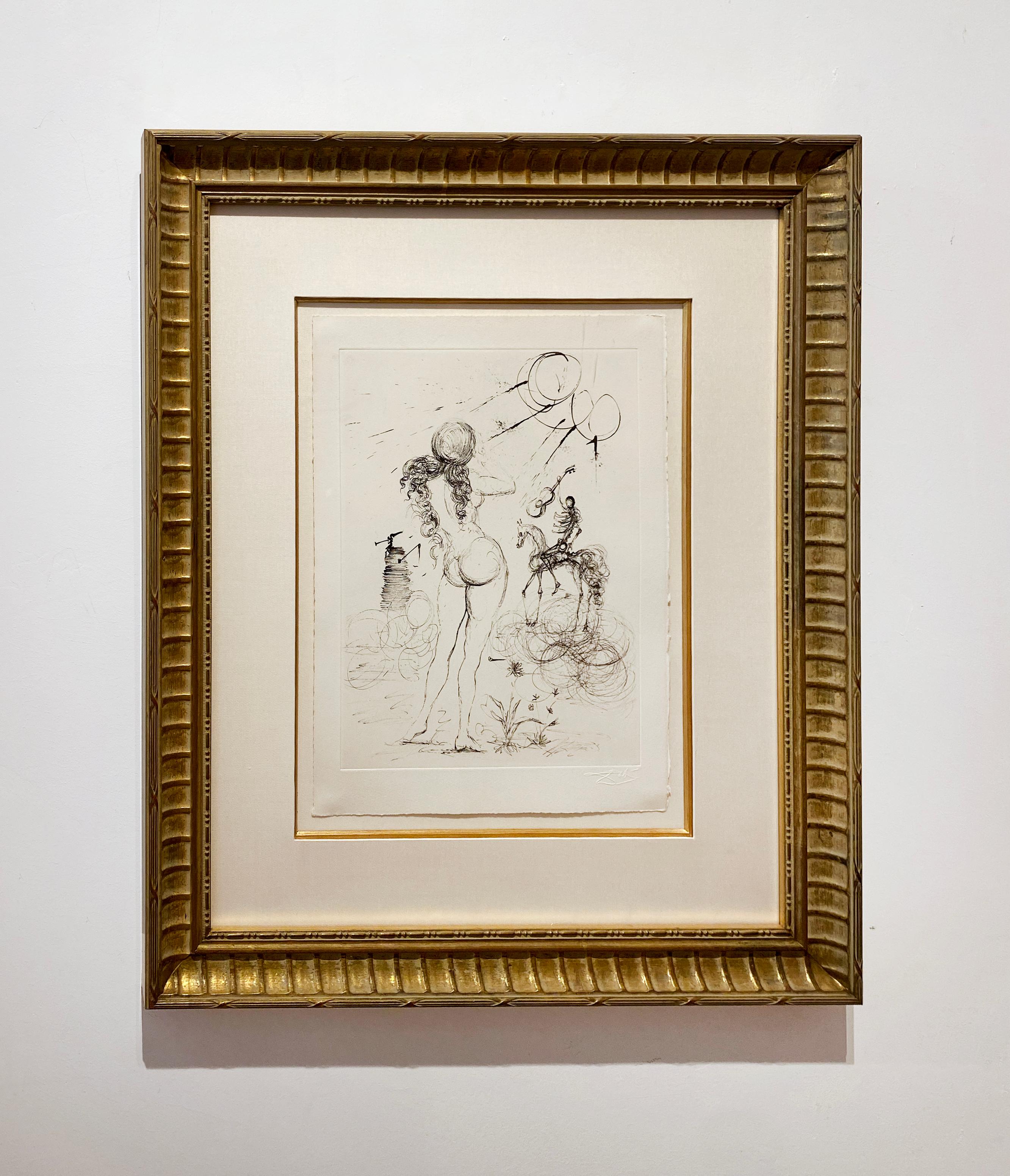 Nude, horse and death - Surrealist Print by Salvador Dalí