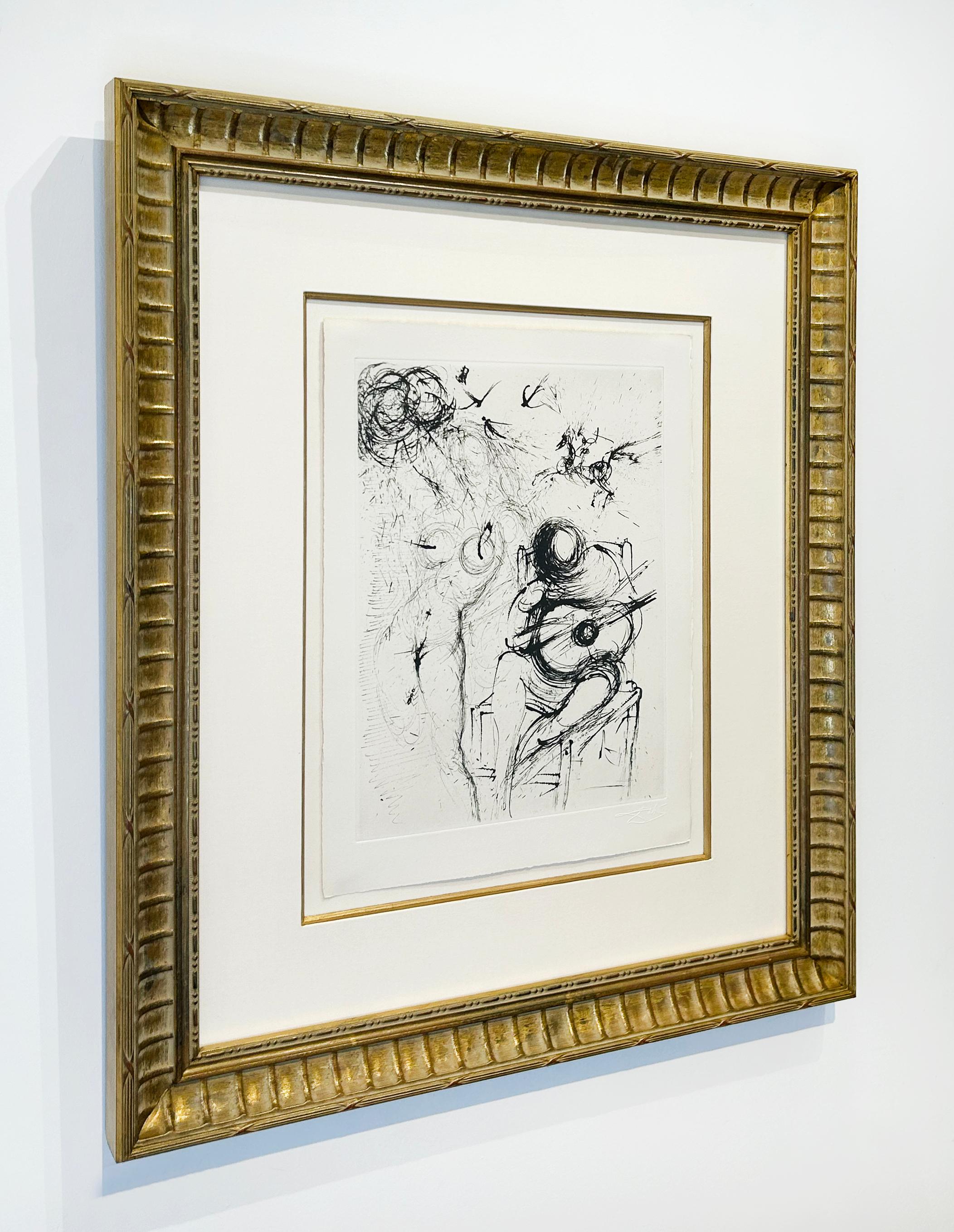 Nude with Guitar - Beige Figurative Print by Salvador Dalí