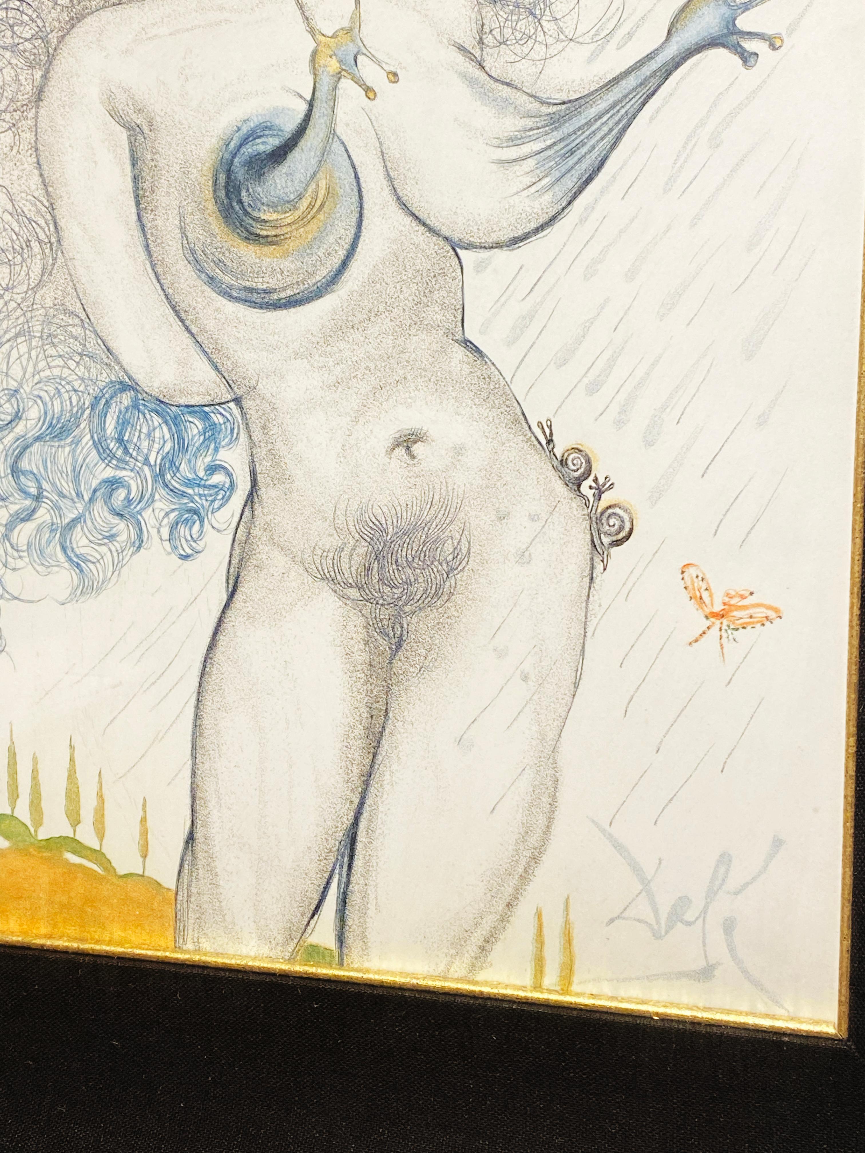 Nude with Snail Breasts - Surrealist Print by Salvador Dalí