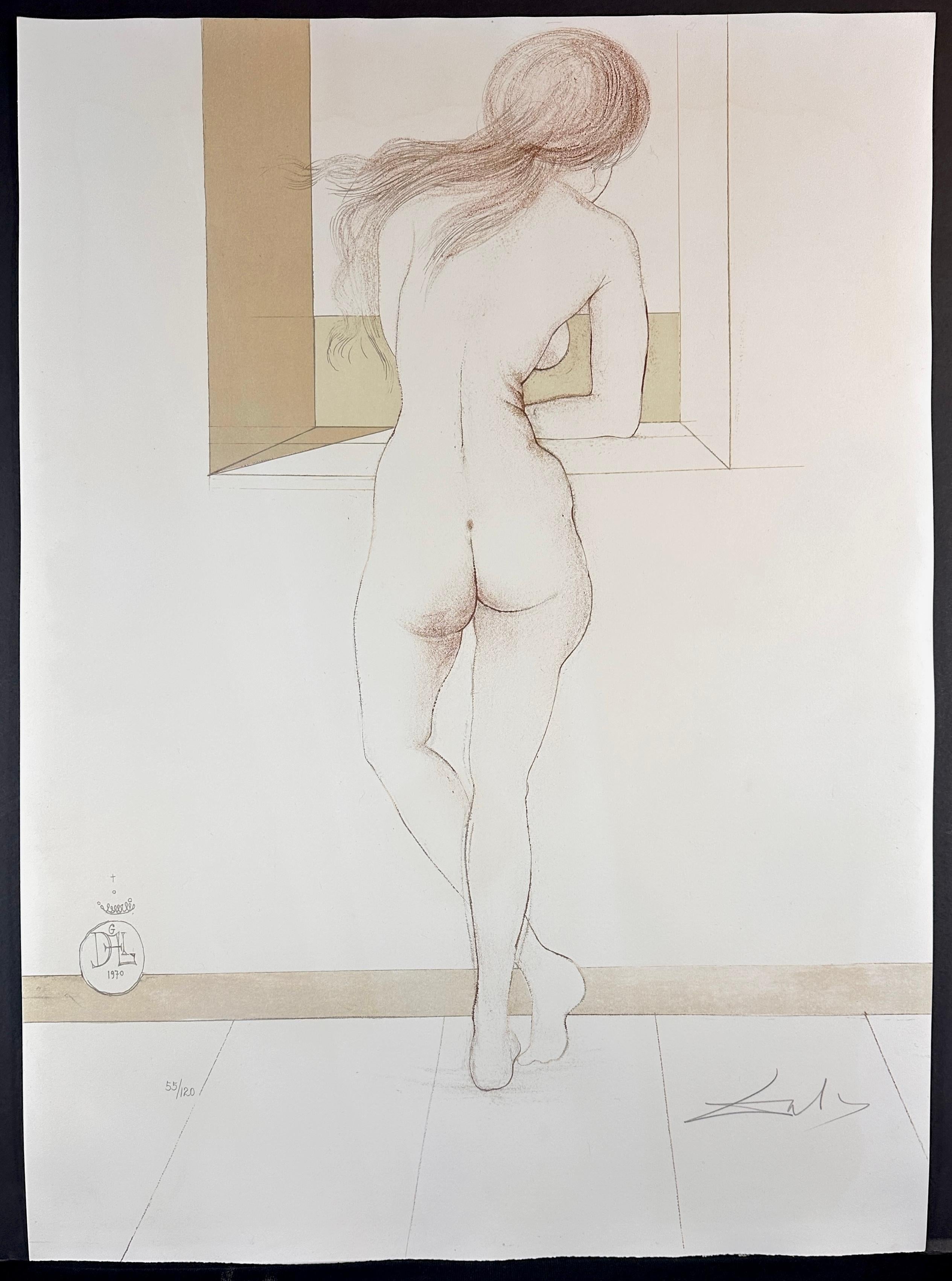 Figurative Print de Salvador Dalí - Desnudos Desnudos en la ventana