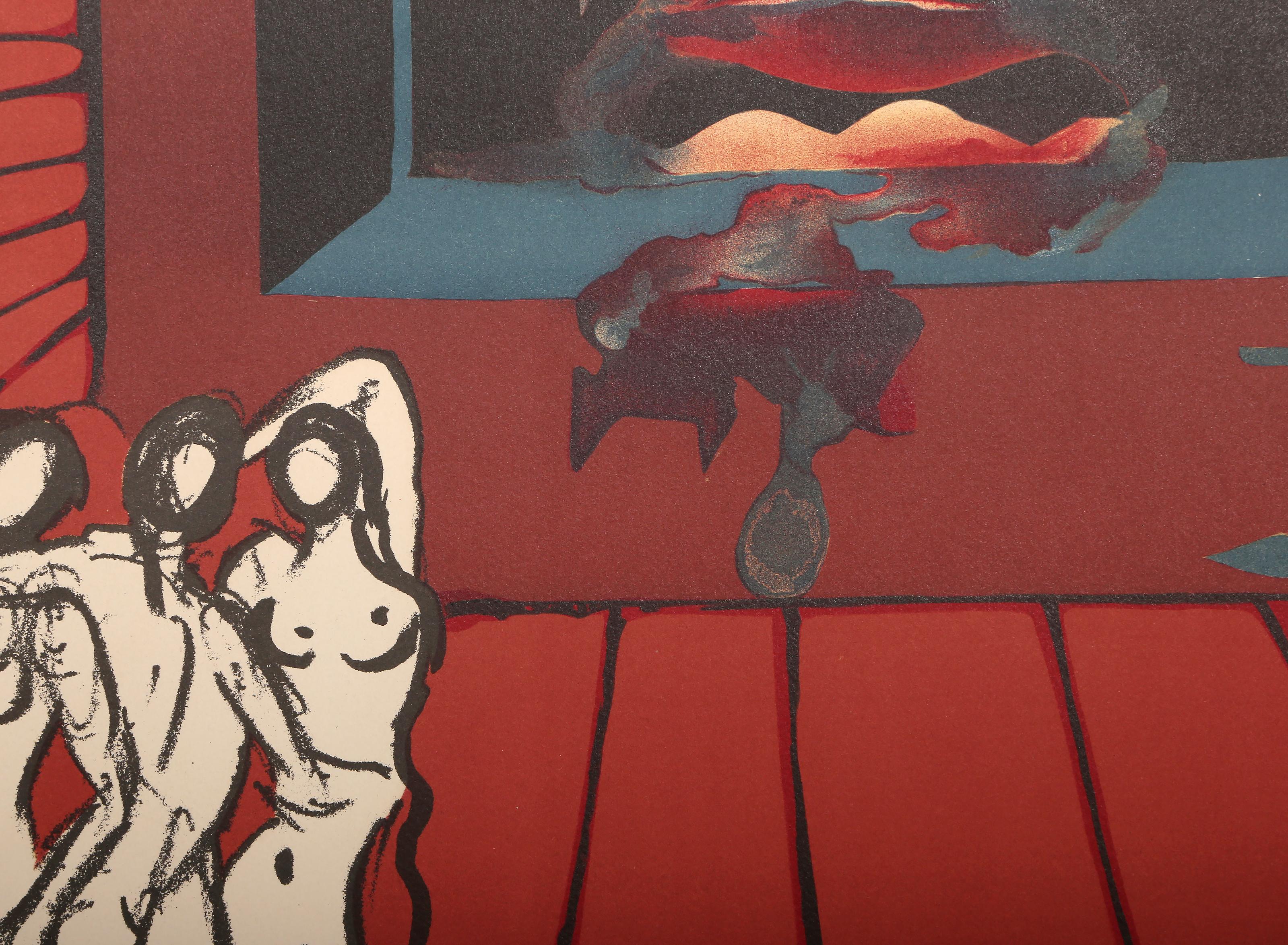Besessenheit des Herzens (Die Welt), Surrealistische Lithographie von Salvador Dalí im Angebot 1