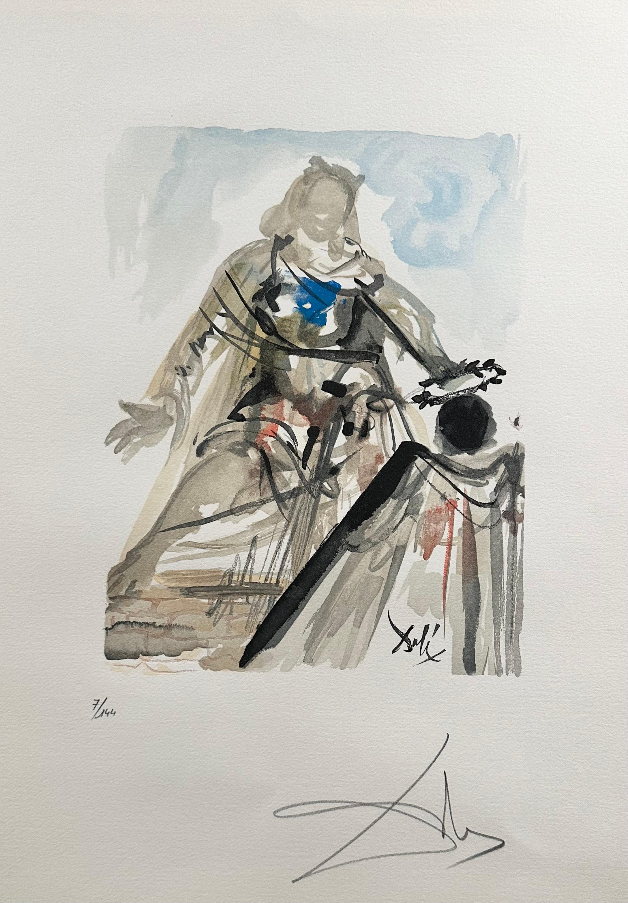 Salvador Dalí Figurative Print - On Voit Cette Reine