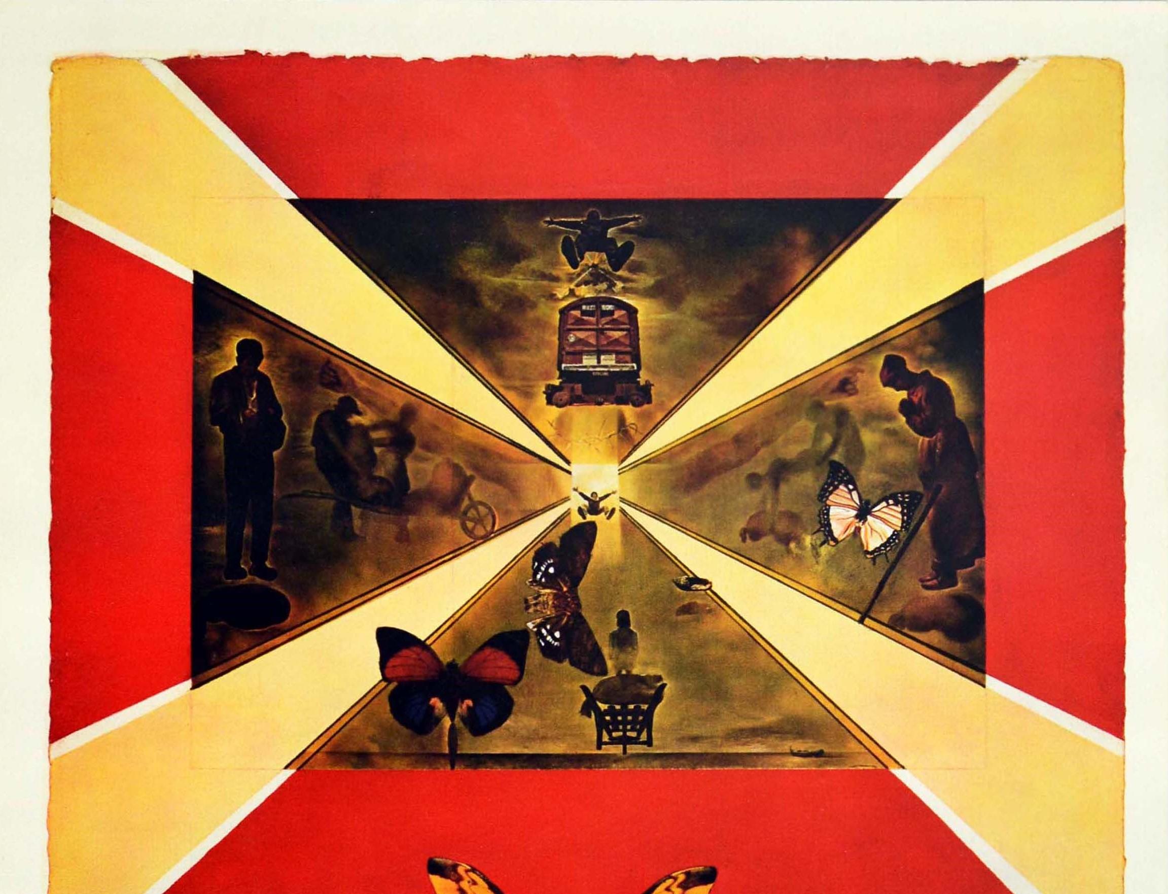 Affiche vintage d'origine Roussillon de Dali pour la SNCF Railways - Dessin de papillon - Print de Salvador Dalí