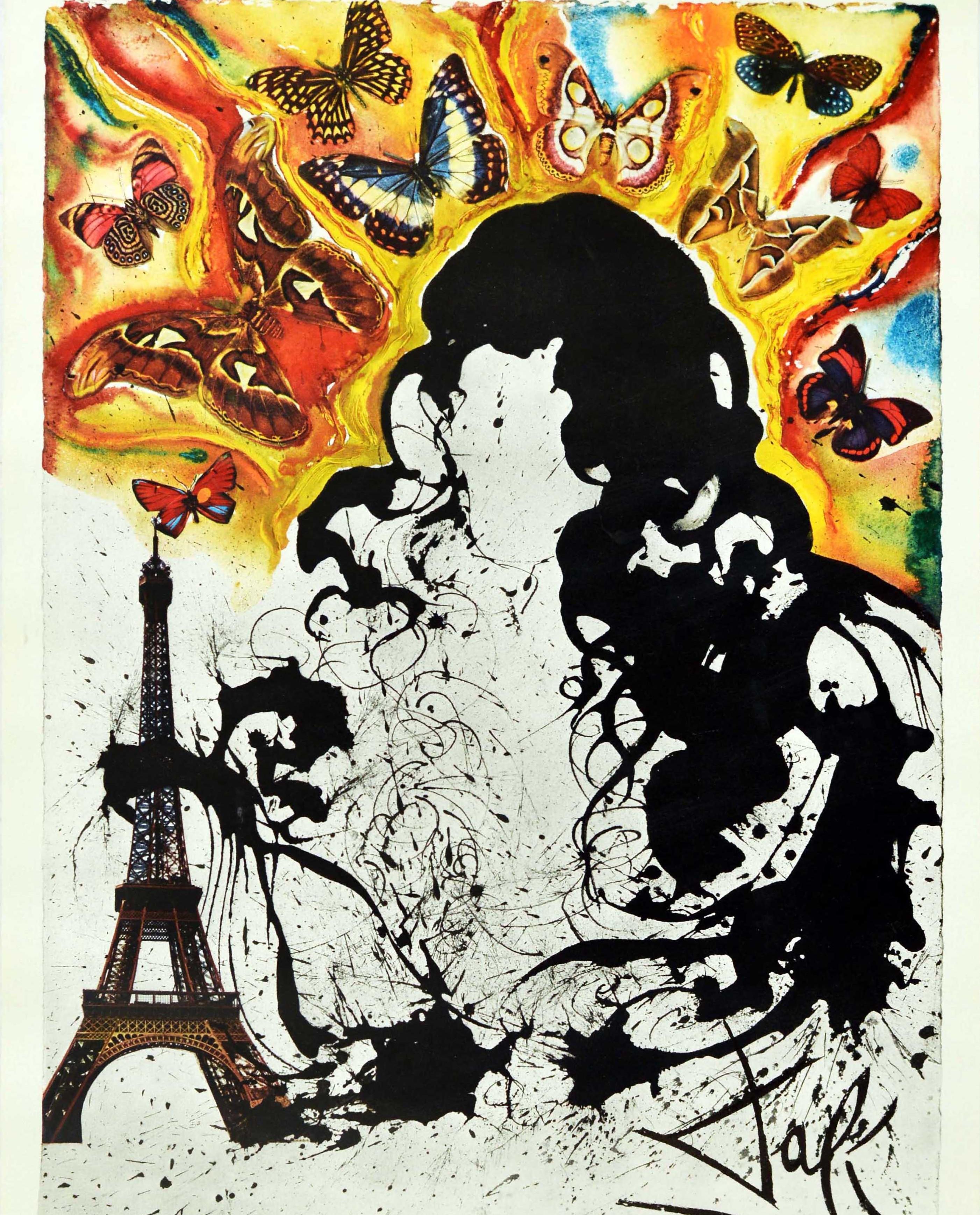 Original Vintage Railway Poster Paris By Dali For SNCF Tour Eiffel Abstract Art  - Beige Print by Salvador Dalí