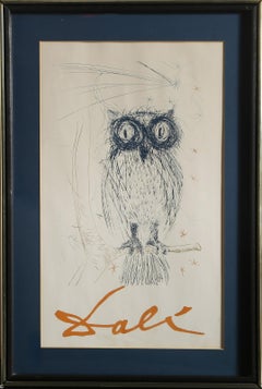 Gufo, poster surrealista (after) Salvador Dali