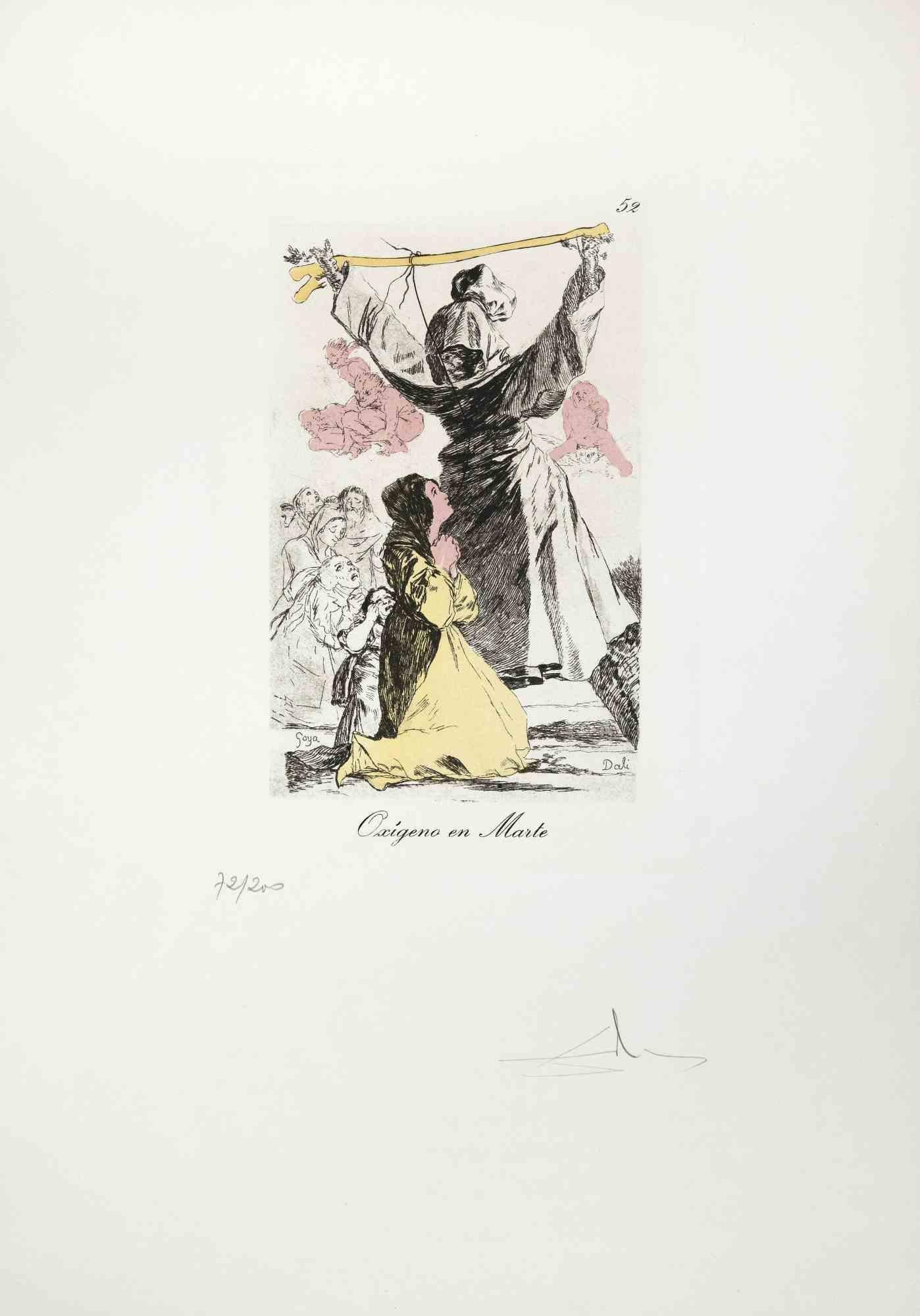 Salvador Dalí Figurative Print - Oxygeno en Marte - Heliogravure attr. to Salvador Dalì - 1970s