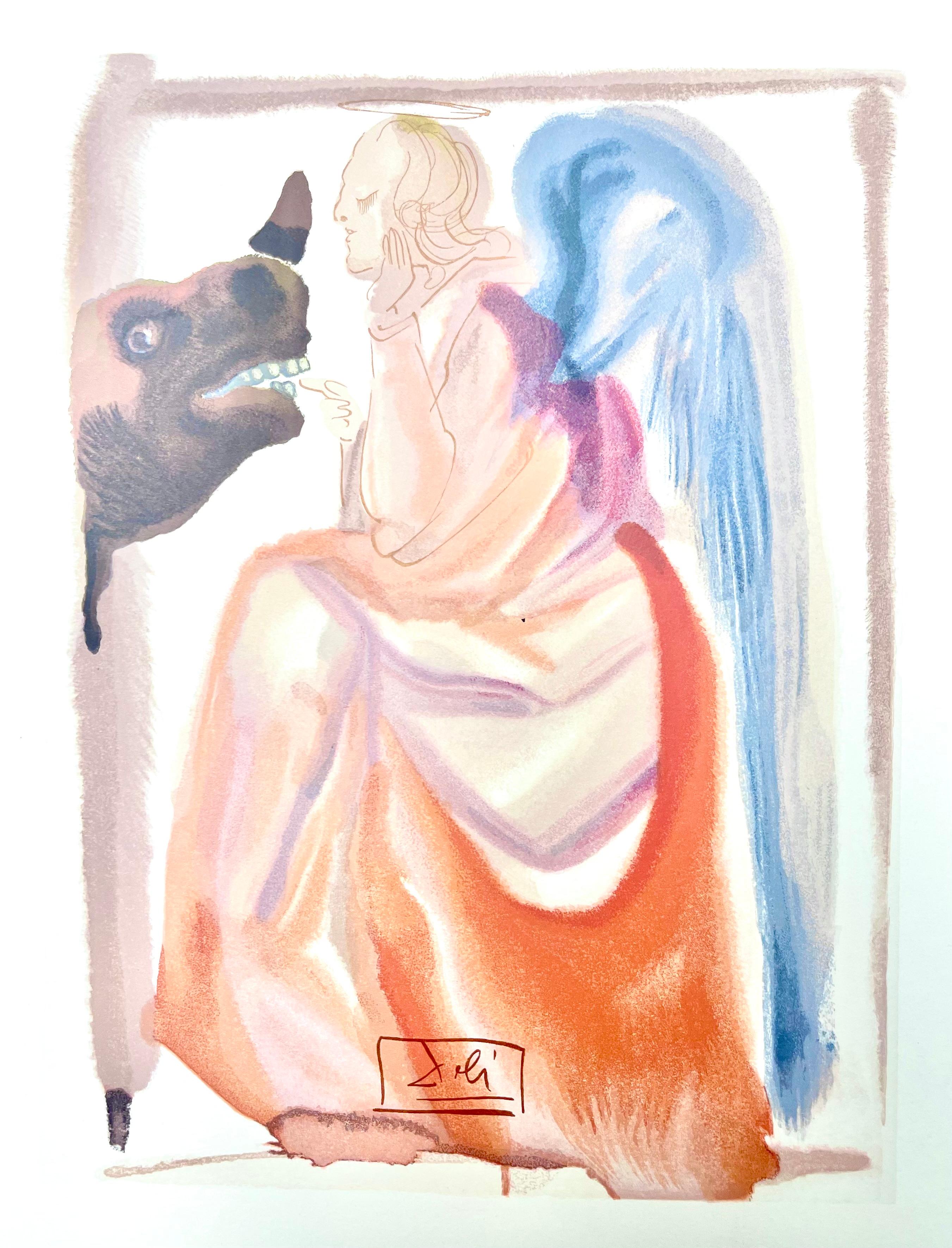Paradies VI (Field 189-200; M/L 1039-1138), Die Göttliche Komödie - Beige Figurative Print by Salvador Dalí