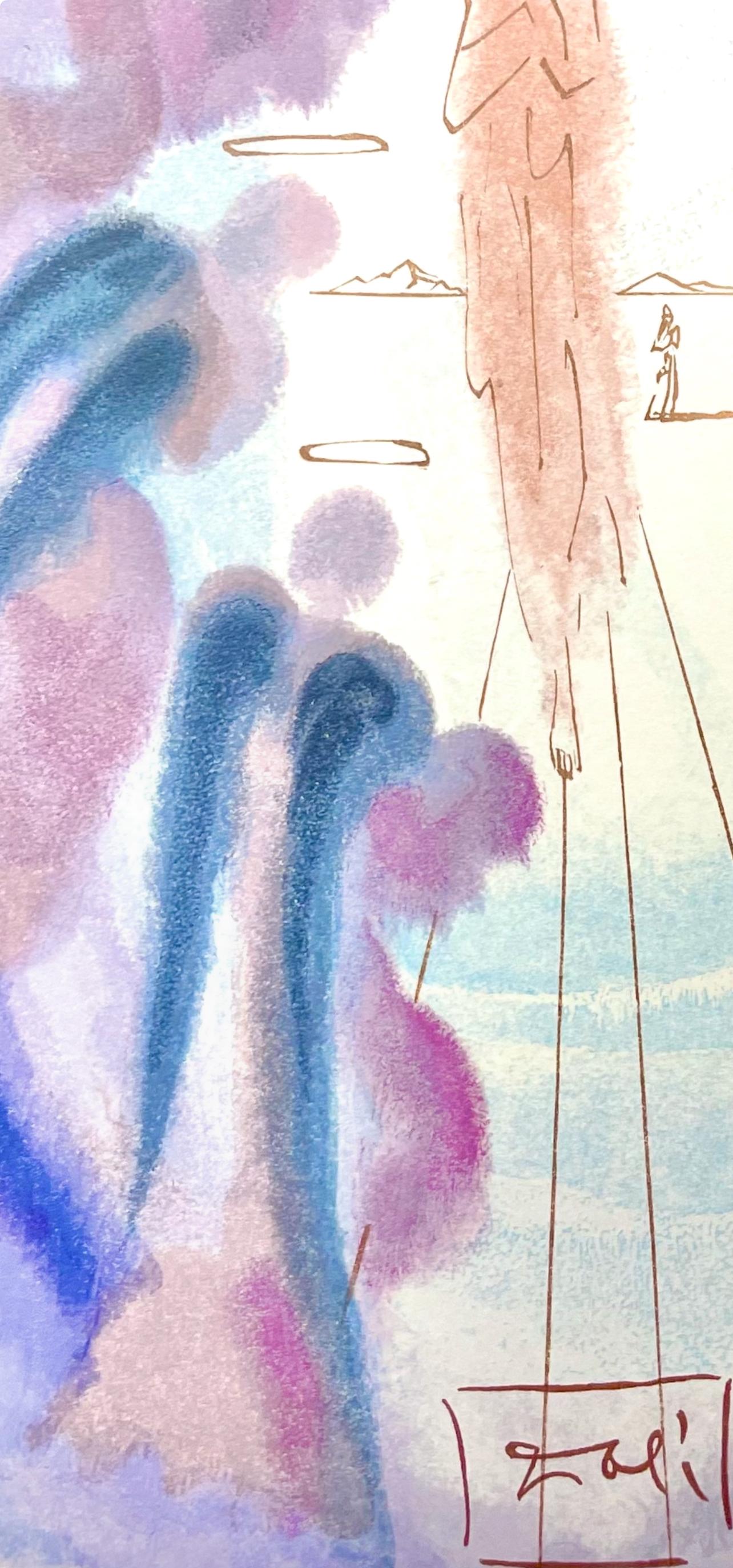 Paradies XXV (Field 189-200; M/L 1039-1138), Die Göttliche Komödie - Purple Landscape Print by Salvador Dalí