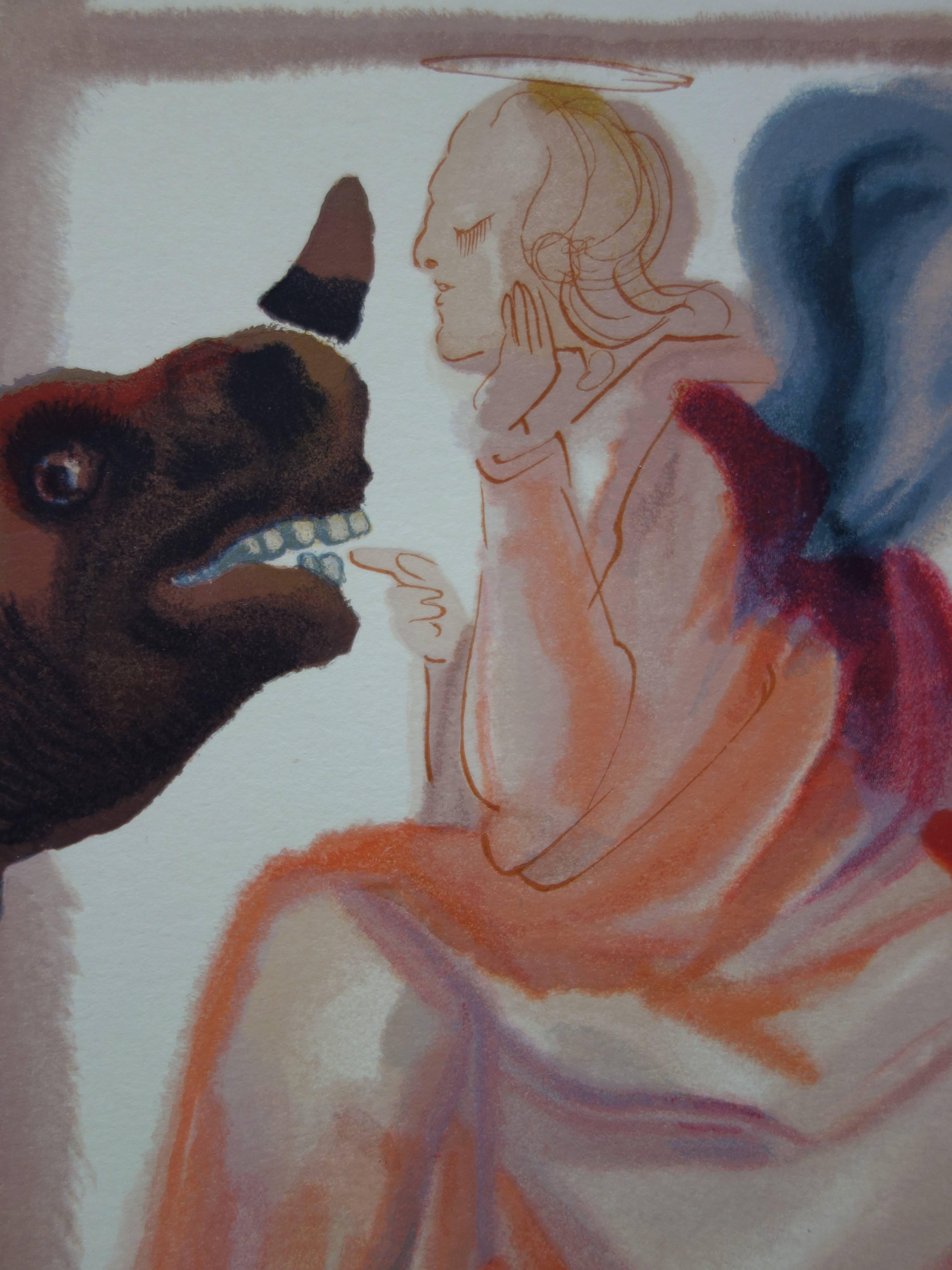 Paradise 6 - The Heaven of Mercury (Rhinoceros) - woodcut - 1963 (Field p 189) - Modern Print by Salvador Dalí