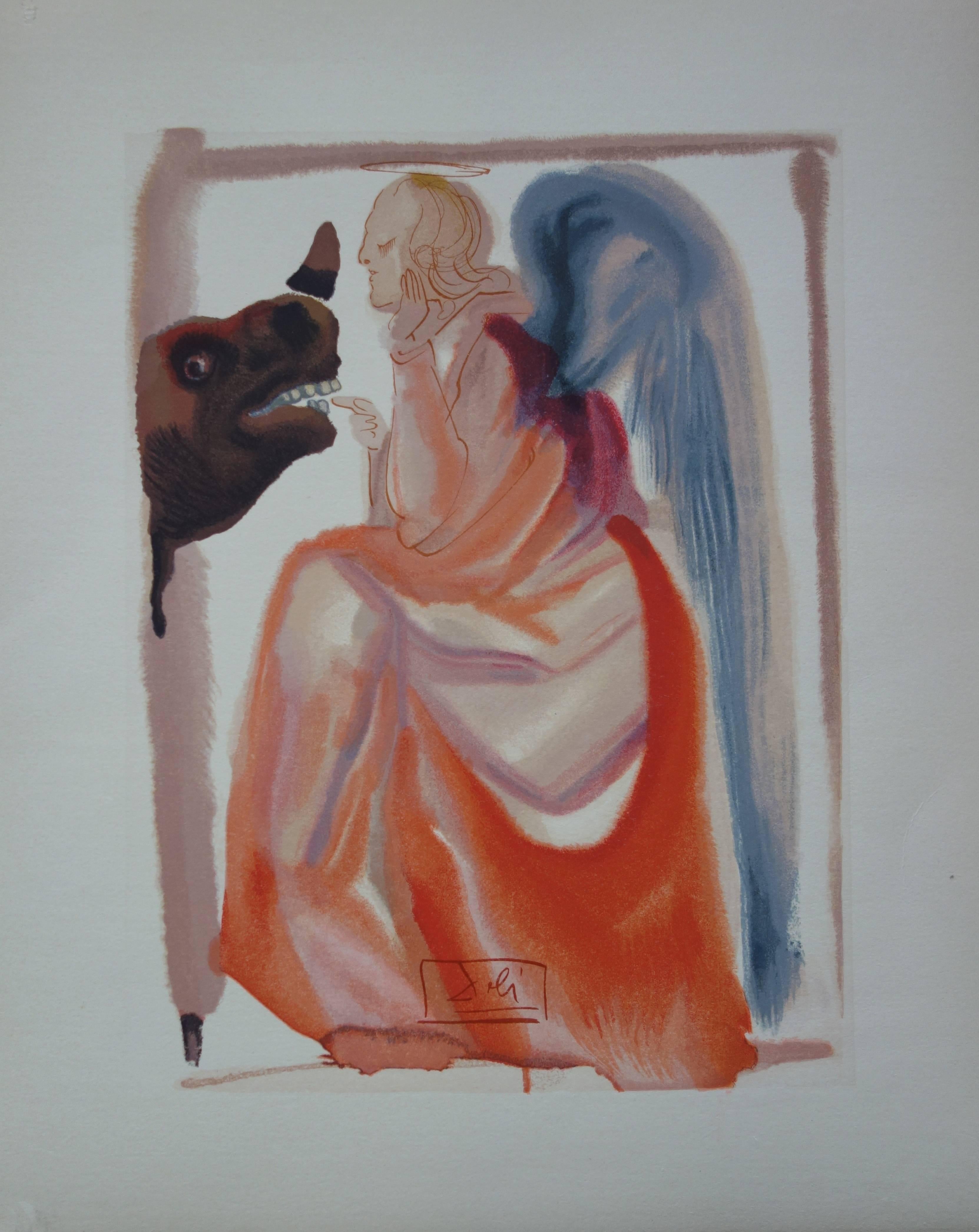 Figurative Print di Salvador Dalí - Paradiso 6 - Il cielo di Mercurio (Rinoceronte) - xilografia - 1963