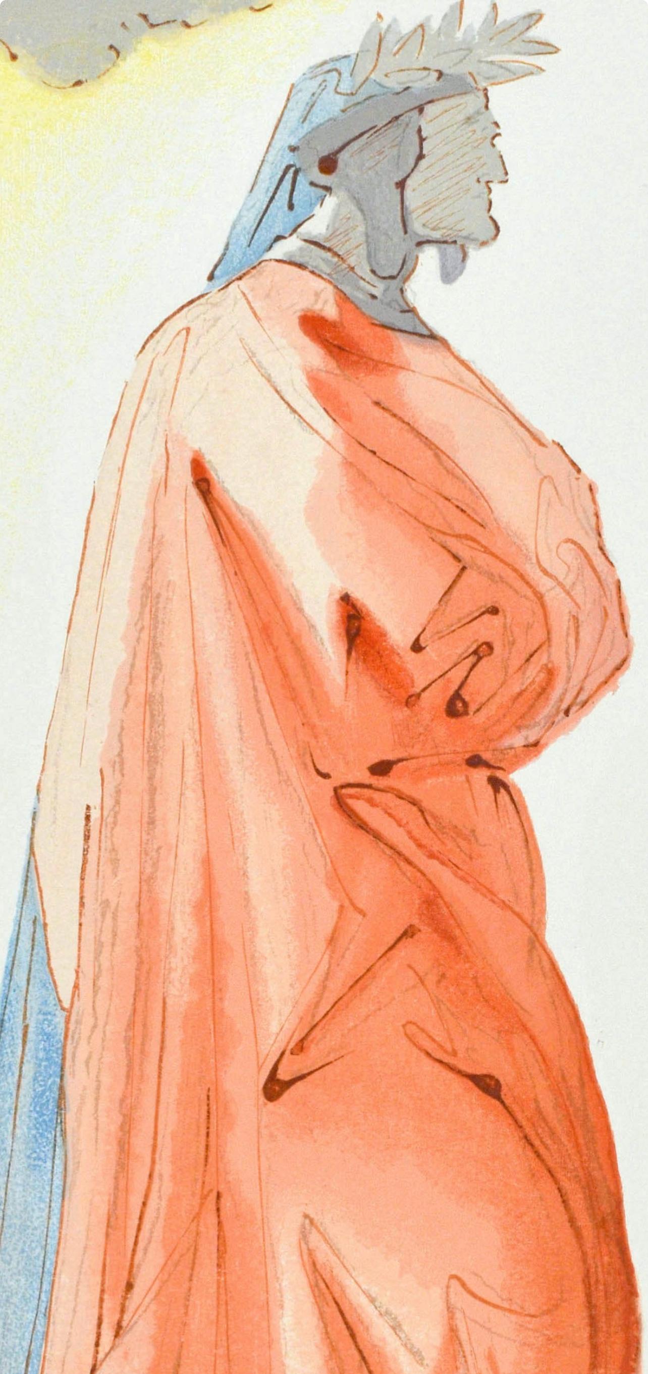 Paradiso, Canto I (Field 189-200; M/L. 1039-1138), La Divina Commedia - Beige Figurative Print by Salvador Dalí