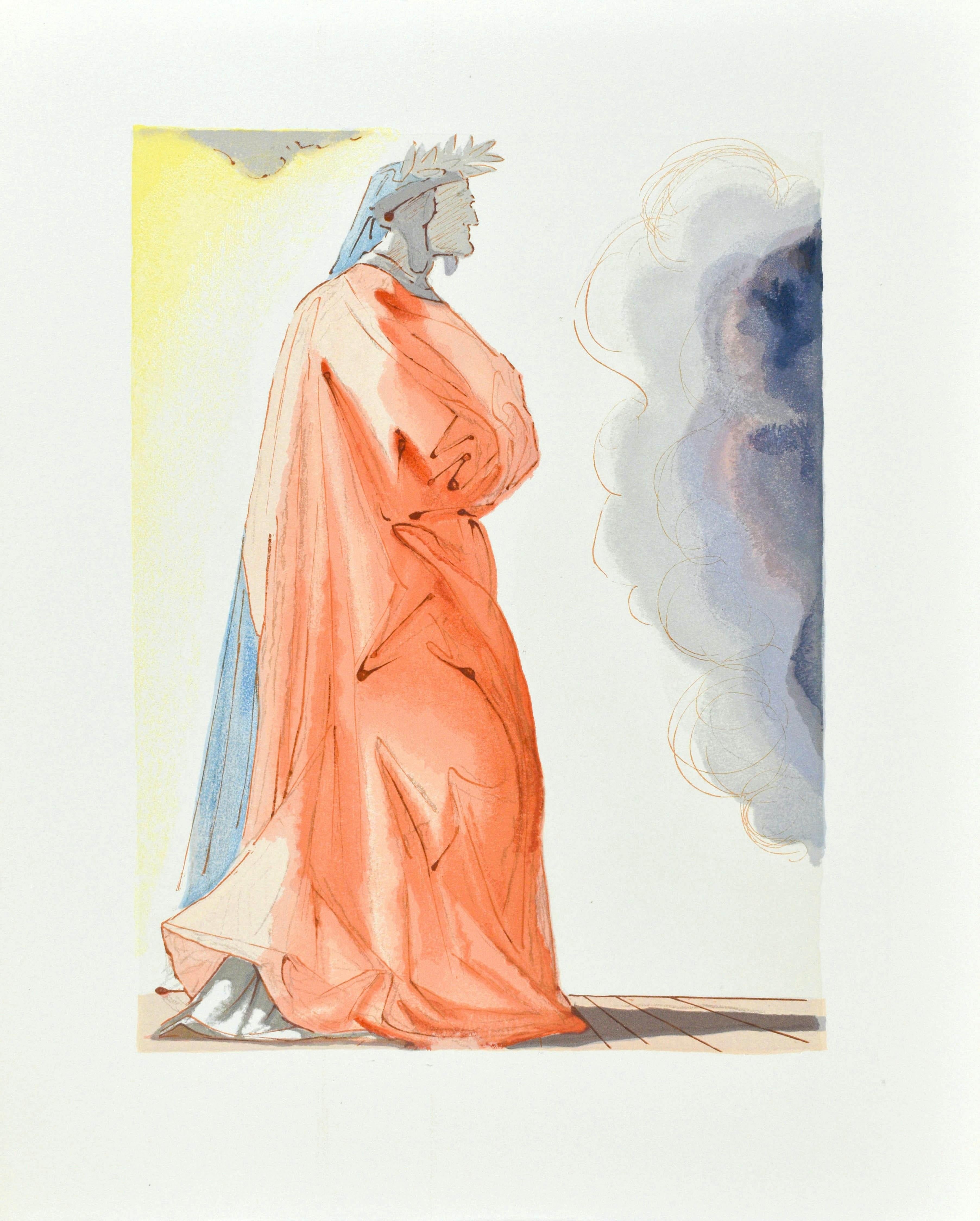 Woodcut in colors on vélin pur chiffon de Rives paper. Paper size: 13 x 10.375 inches. Inscription: Unsigned and unnumbered, as issued. Catalogue raisonné reference: Michler & Löpsinger 1039-1138; Field 189-200. Notes: From the folio, La Divina