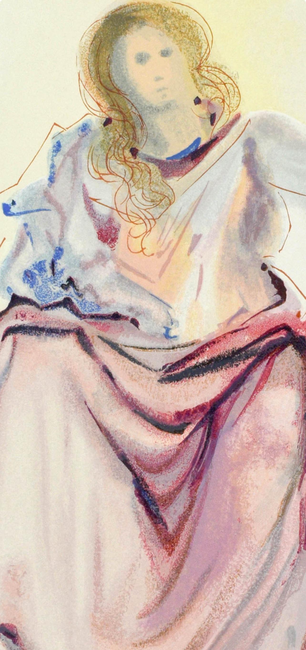 Paradiso, Canto IV (Field 189-200; M/L. 1039-1138), La Divina Commedia - Beige Landscape Print by Salvador Dalí