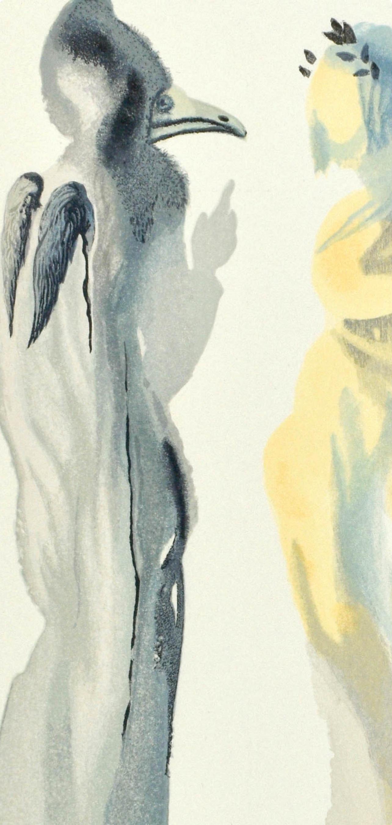 Paradiso, Canto IX (Field 189-200; M/L. 1039-1138), La Divina Commedia - Beige Landscape Print by Salvador Dalí